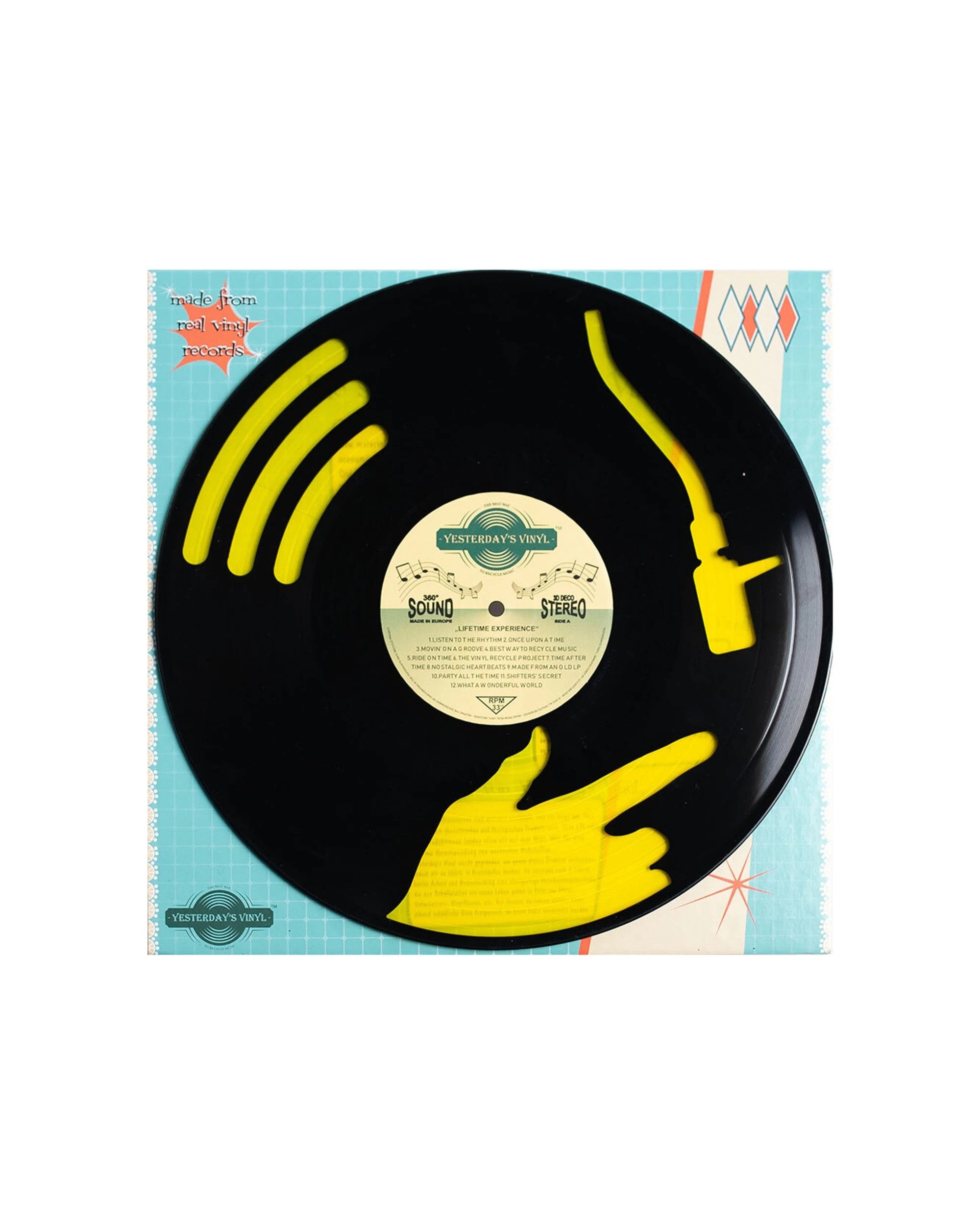 1 Yesterday's Vinyl Record Music Lover 30cm 3D Decoration Disc Jockey Wall Art - Multi, 1 of 3