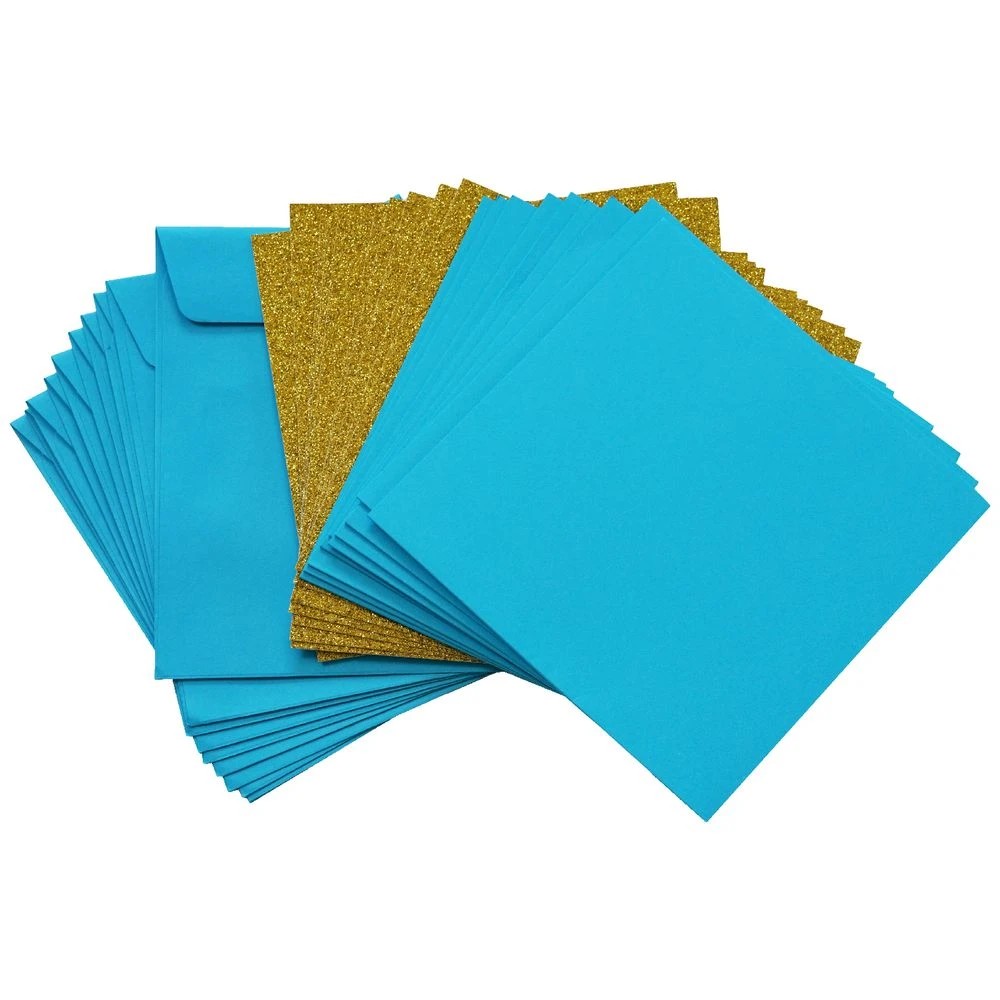 2 Qcut Folding Cards Set Blue/Danburite Glitter, 2 of 3