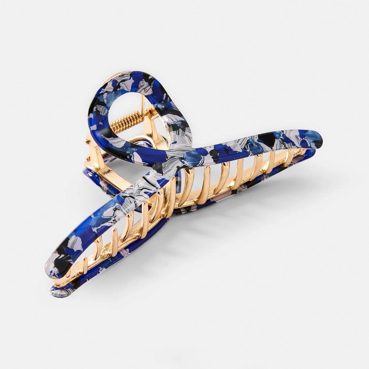 1 Blue Rectangle Claw Hair Clip Blue, 1 of 4