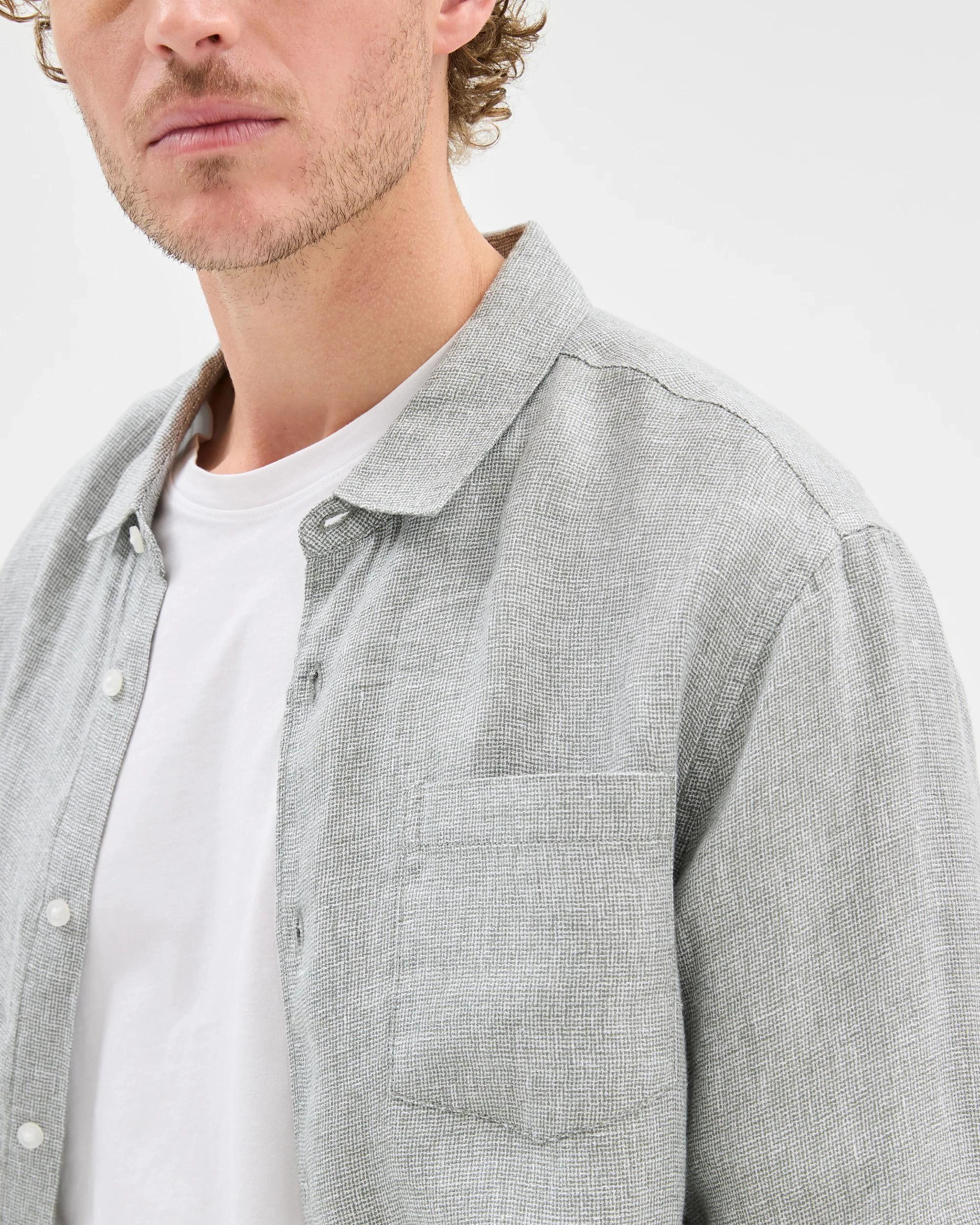 5 Target European Linen Long Sleeve Shirt KHAKI, 5 of 7