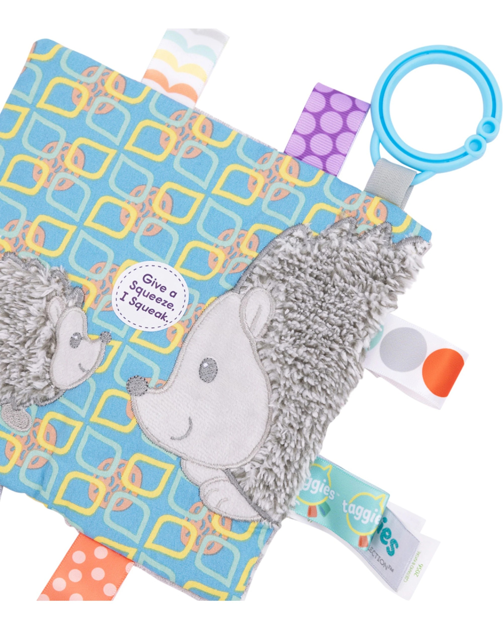 4 Mary Meyer Taggies Heather Hedgehog Crinkle Me Activity Toy 16.5cm Aqua - Blue, 4 of 5