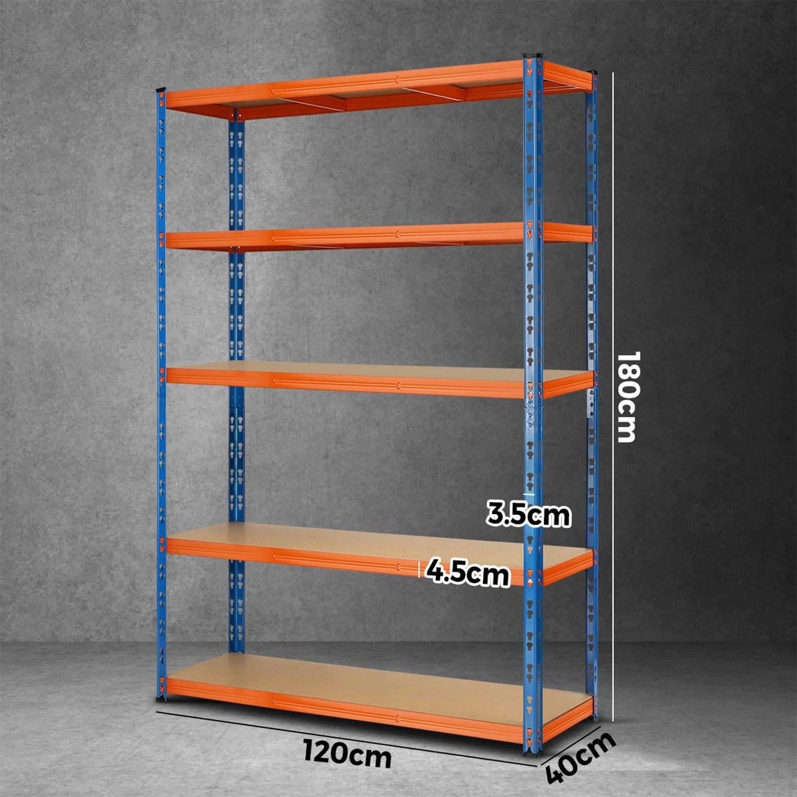 2 Sharptoo Garage Shelving Warehouse Shelves Storage Rack Pallet Racking 1.8x1.2m - Orange, 2 of 8