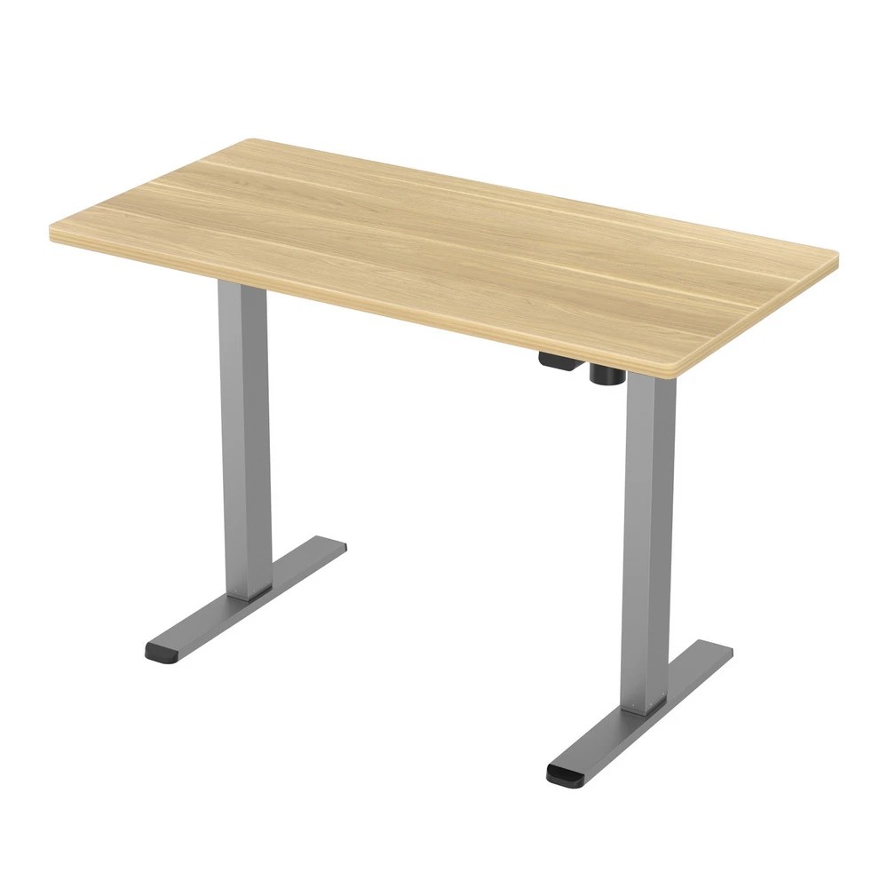 1 Artiss Standing Desk Motorised 120CM  Oak - Brown, 1 of 5