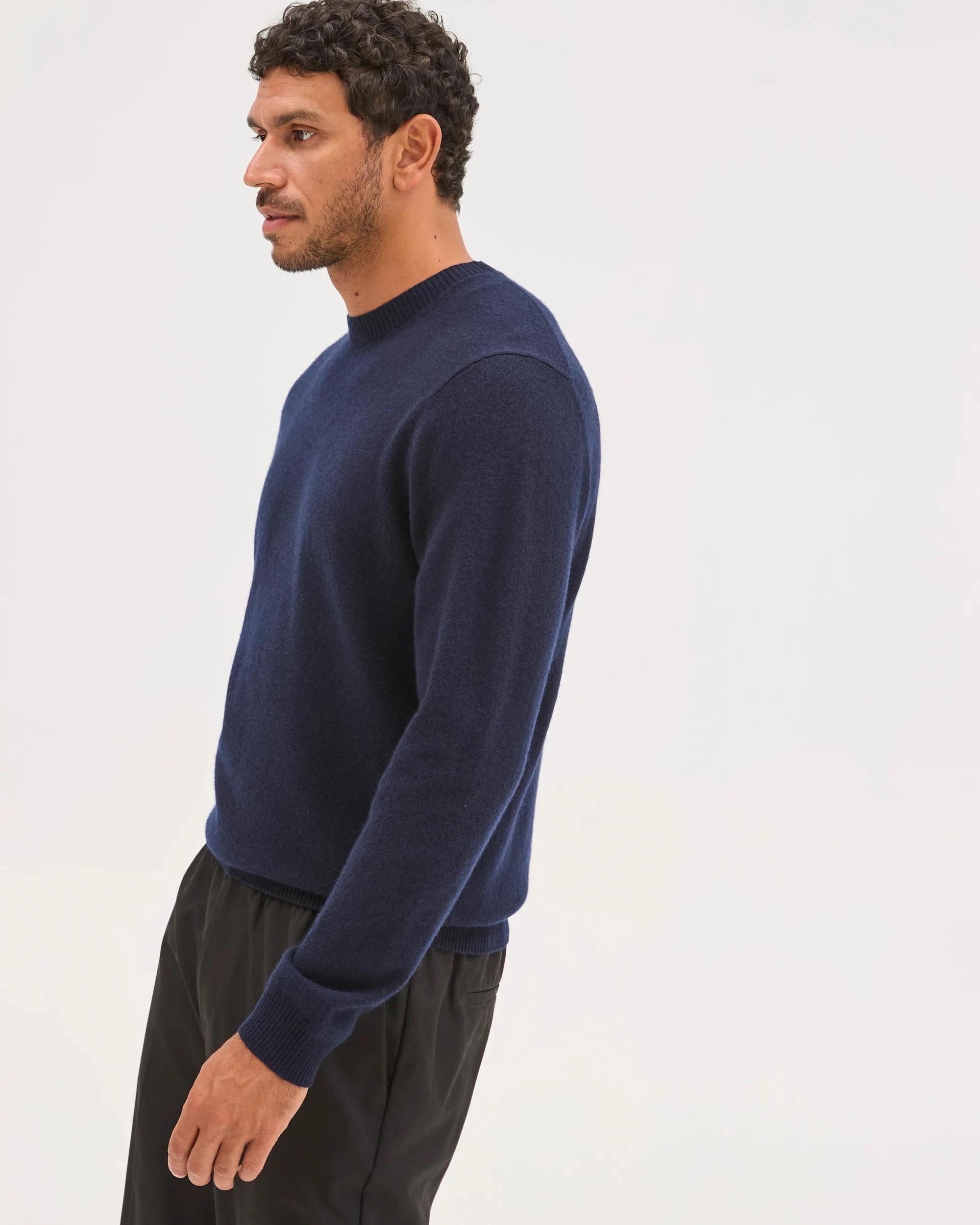 4 Preview Cashmere Crew Neck Knit Jumper DARK NAVY, 4 of 6