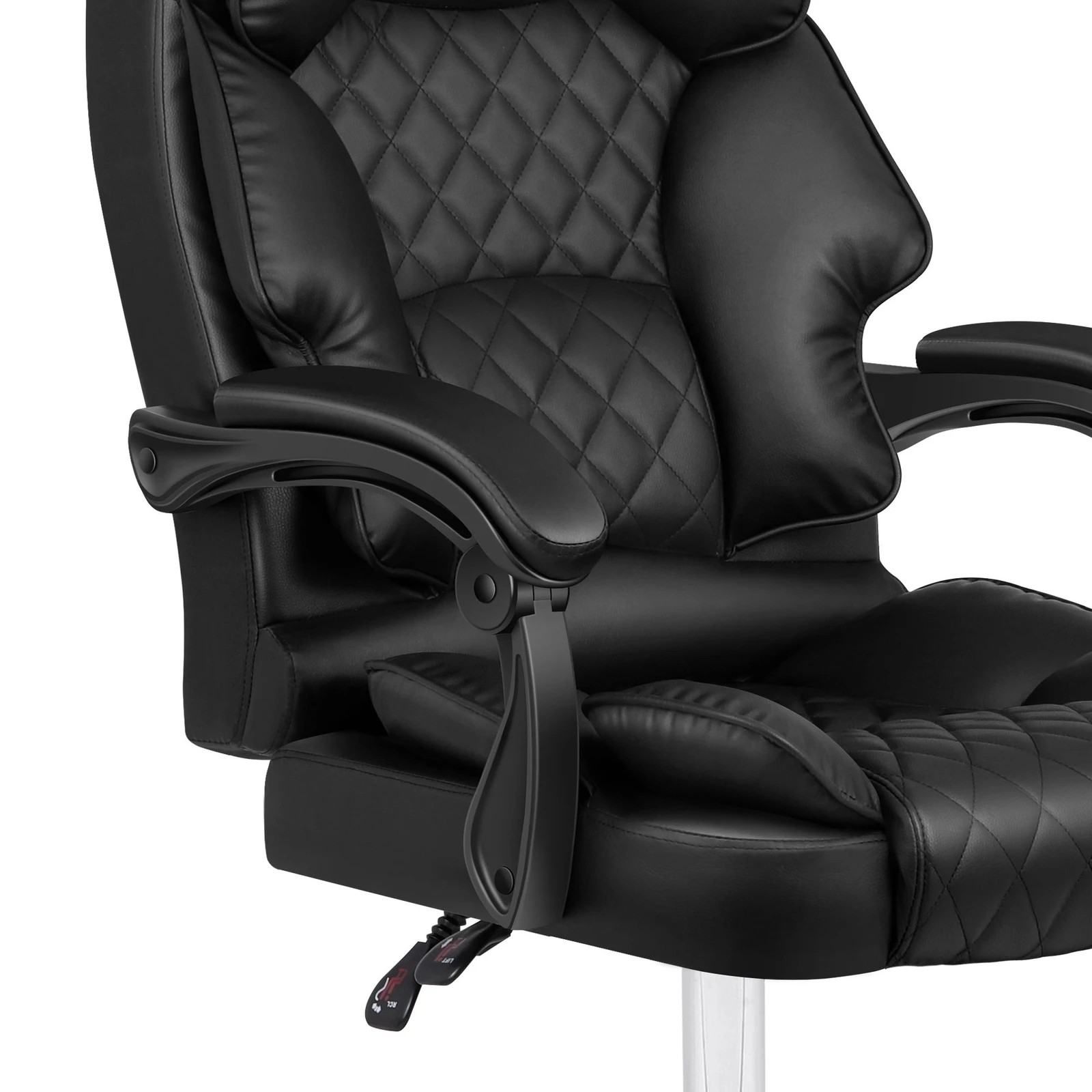 7 Alfordson Office Chair Gaming Executive Computer Racer PU Leather Seat Recliner - Black, 7 of 10