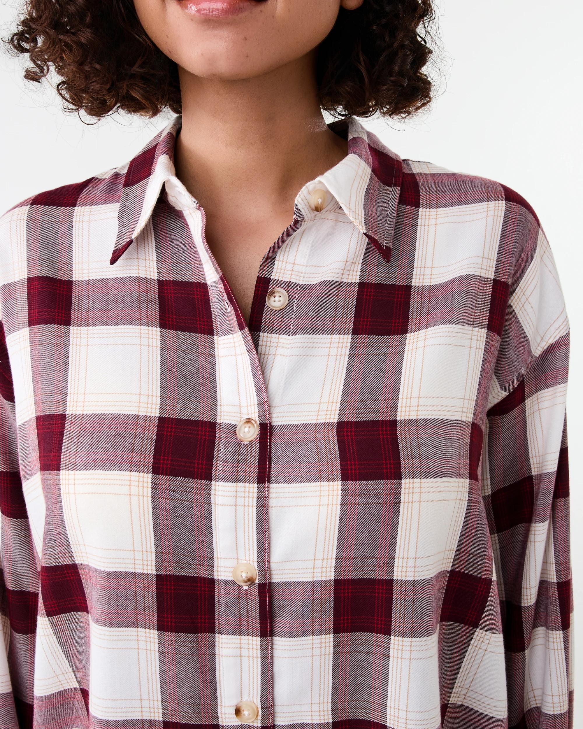 5 Long Sleeve Brushed Check Shirt Check Port, 5 of 7