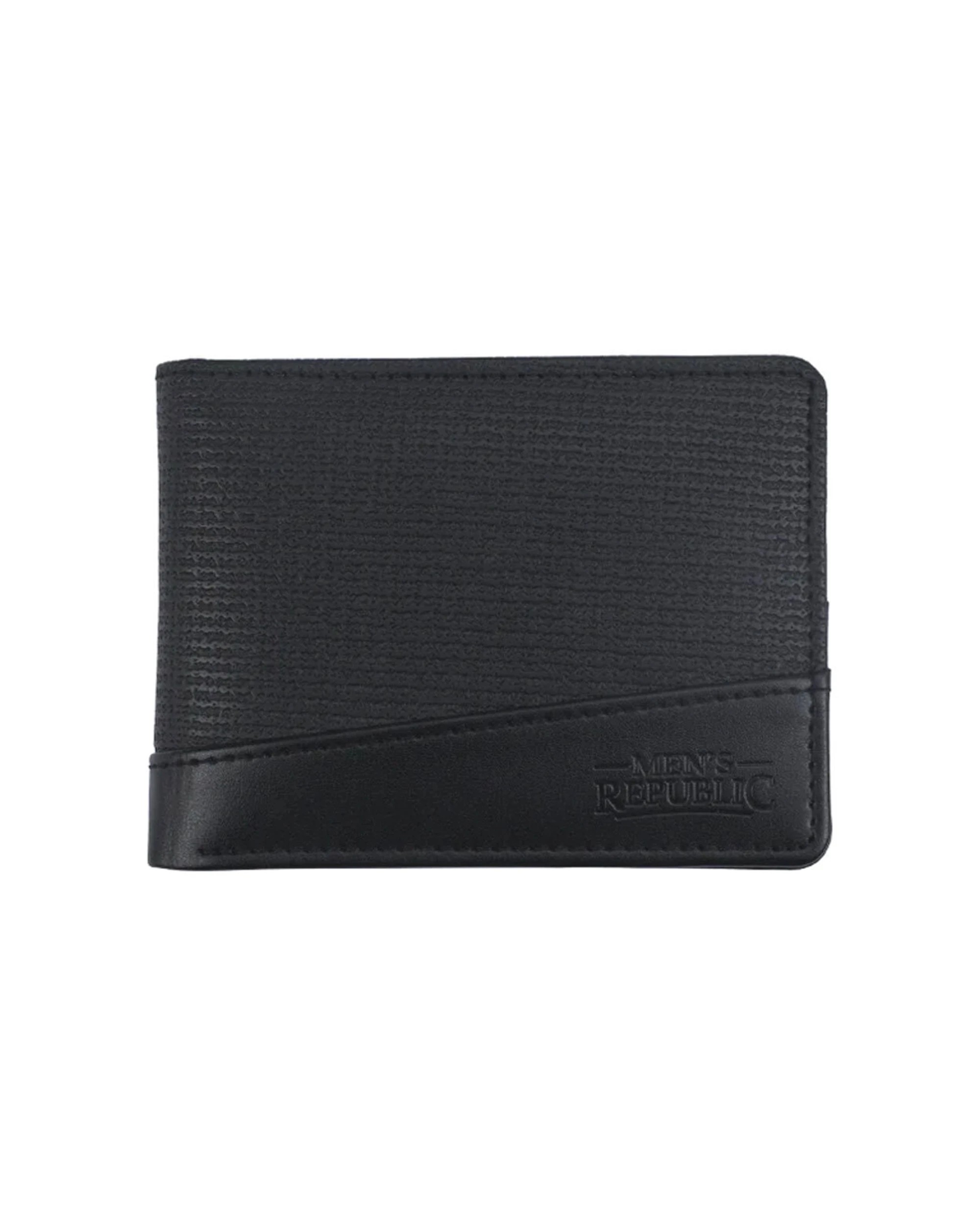 1 Men'S Republic Faux Leather Money Wallet 2 Tone - Black, 1 of 3