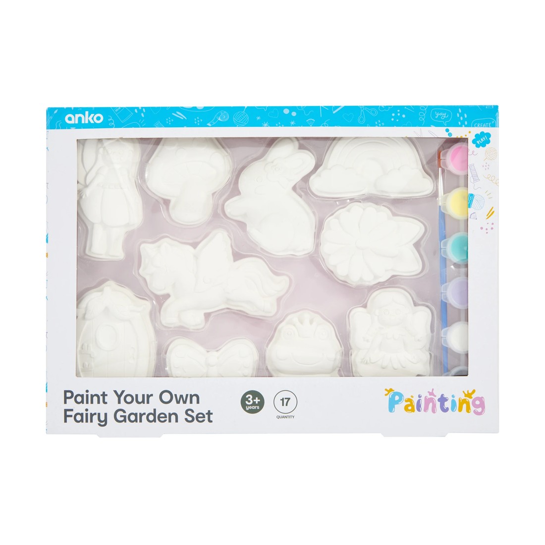 1 17 Piece Paint Your Own Fairy Garden Set, 1 of 10