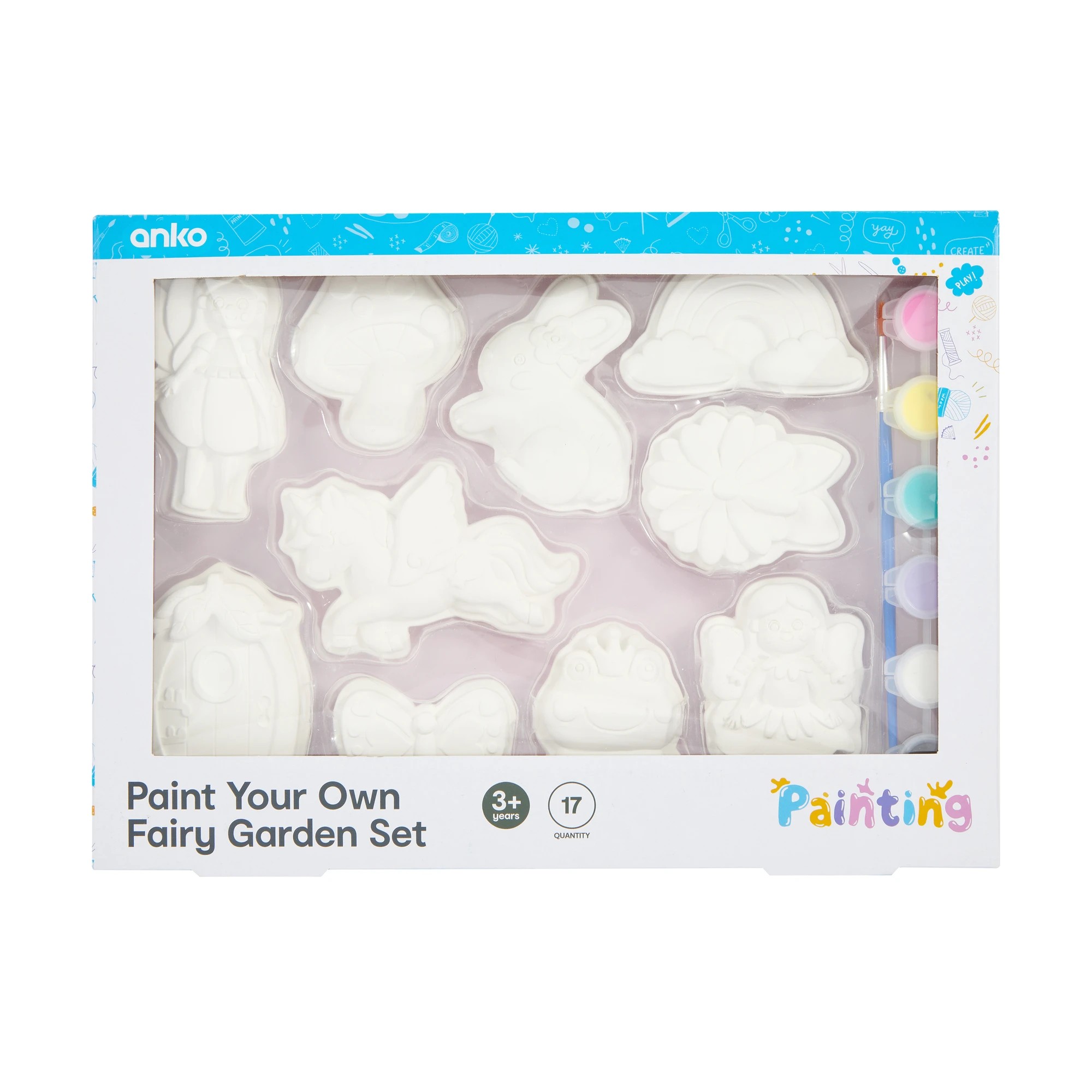 1 17 Piece Paint Your Own Fairy Garden Set, 1 of 10