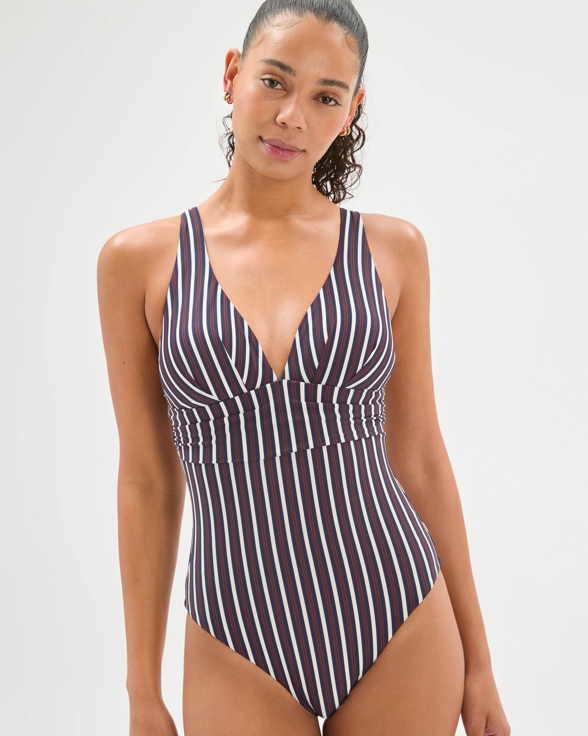 6 Target Woman Shape Your Body Resort Cross Back Matte Micro One Piece Swimsuit NAVY CINNABAR, 6 of 9