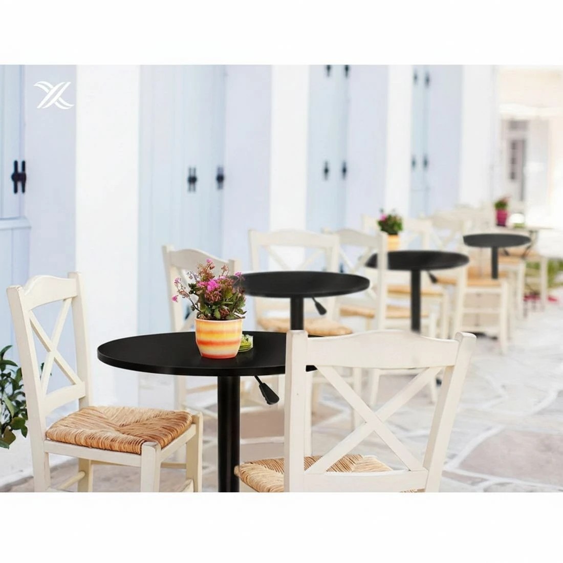 6 Artiss Bar Table Gas Lift Round - Black, 6 of 8