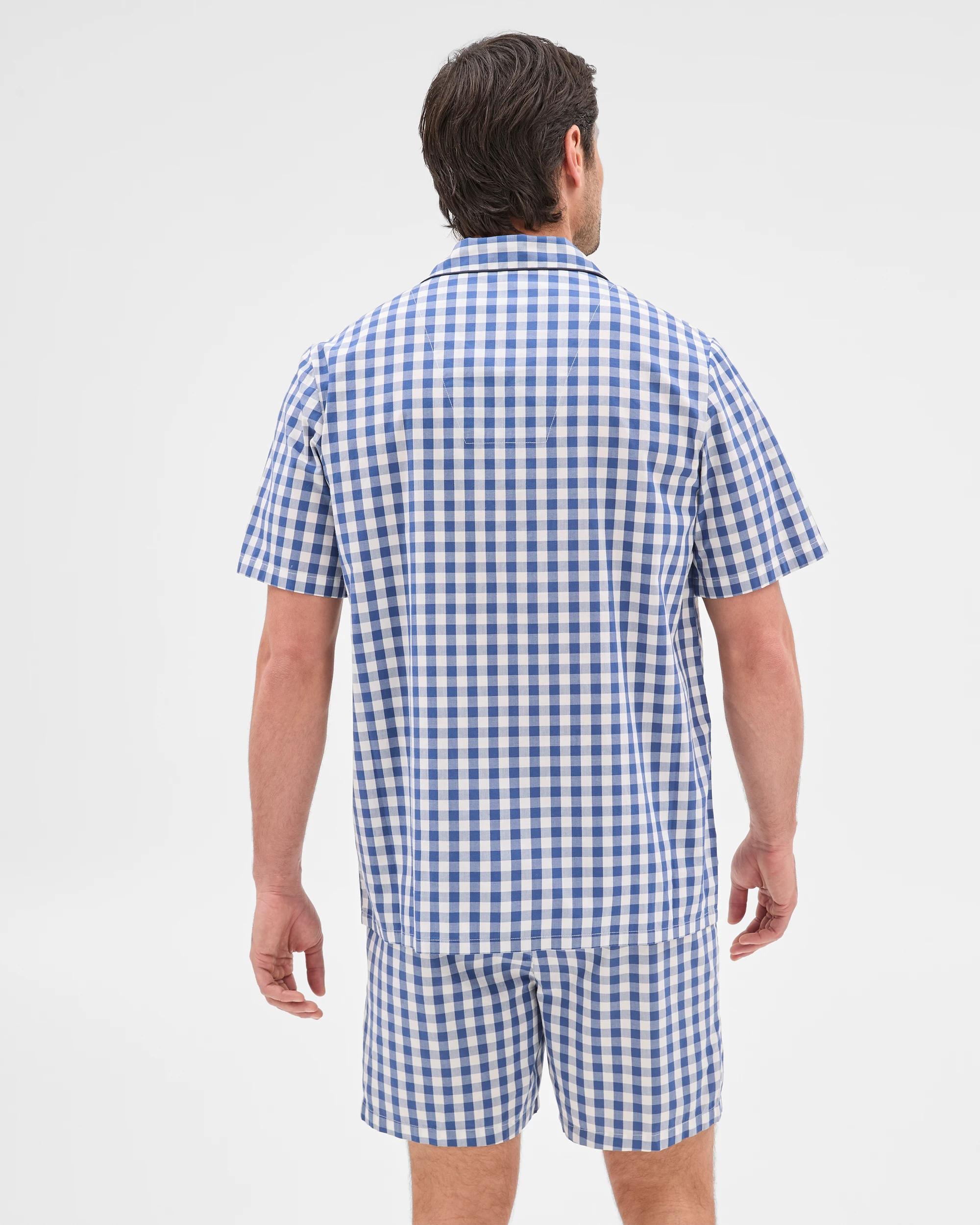 5 Target Mens Poplin Short Pyjama Set BLUE CHECK, 5 of 6