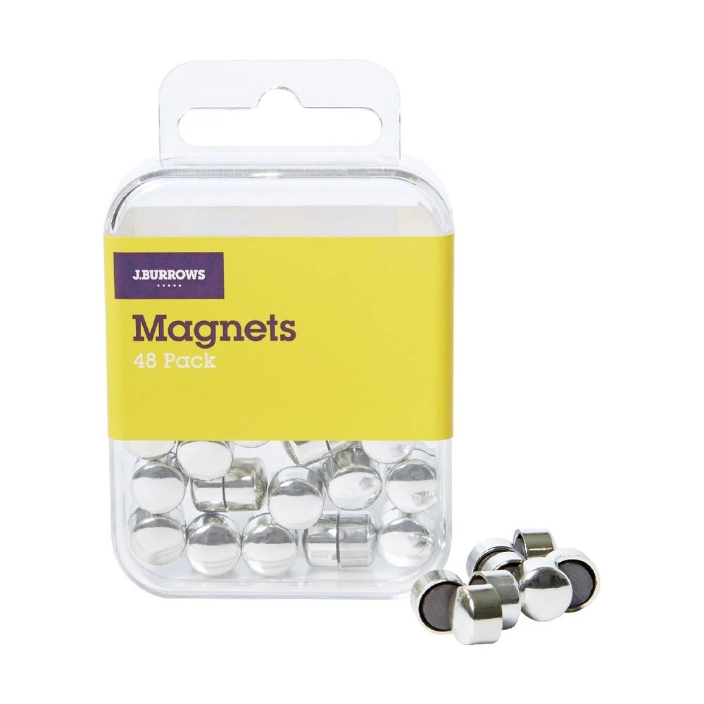 2 J.Burrows Round Magnets Silver 48 Pack, 2 of 3