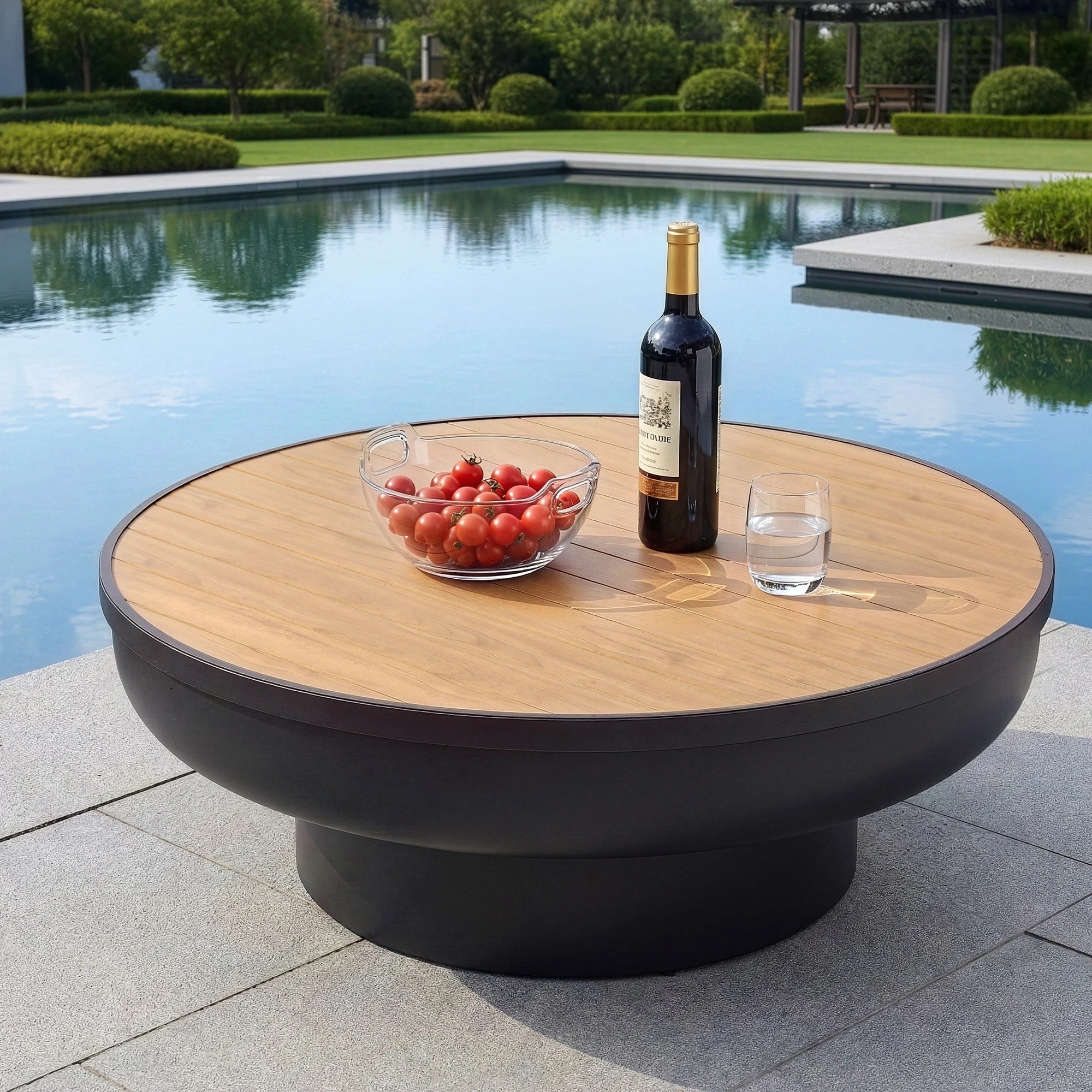 4 Grillz Fire Pit Table with Lid Deep Fire Bowl  Burning BBQ Grill for Backyard Camping Patio Picnic - Black, 4 of 5