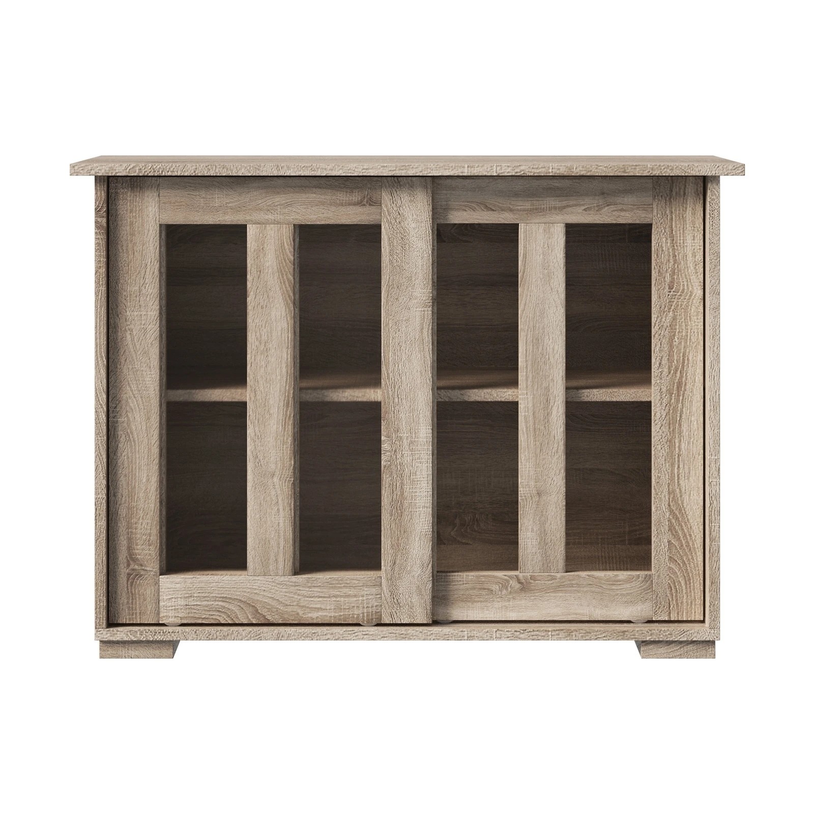 6 Oikiture Sideboard Buffet Cabinet Cupboard Glass Sliding Door
 - Natural, 6 of 10