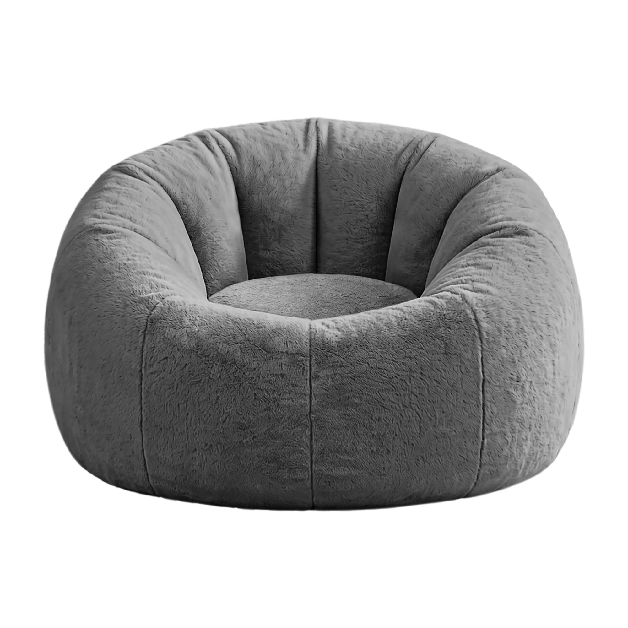 1 Artiss Bean Bag Chair Cover Faux Fur No Filler Washable Lazy Sofa Cover - Grey, 1 of 10