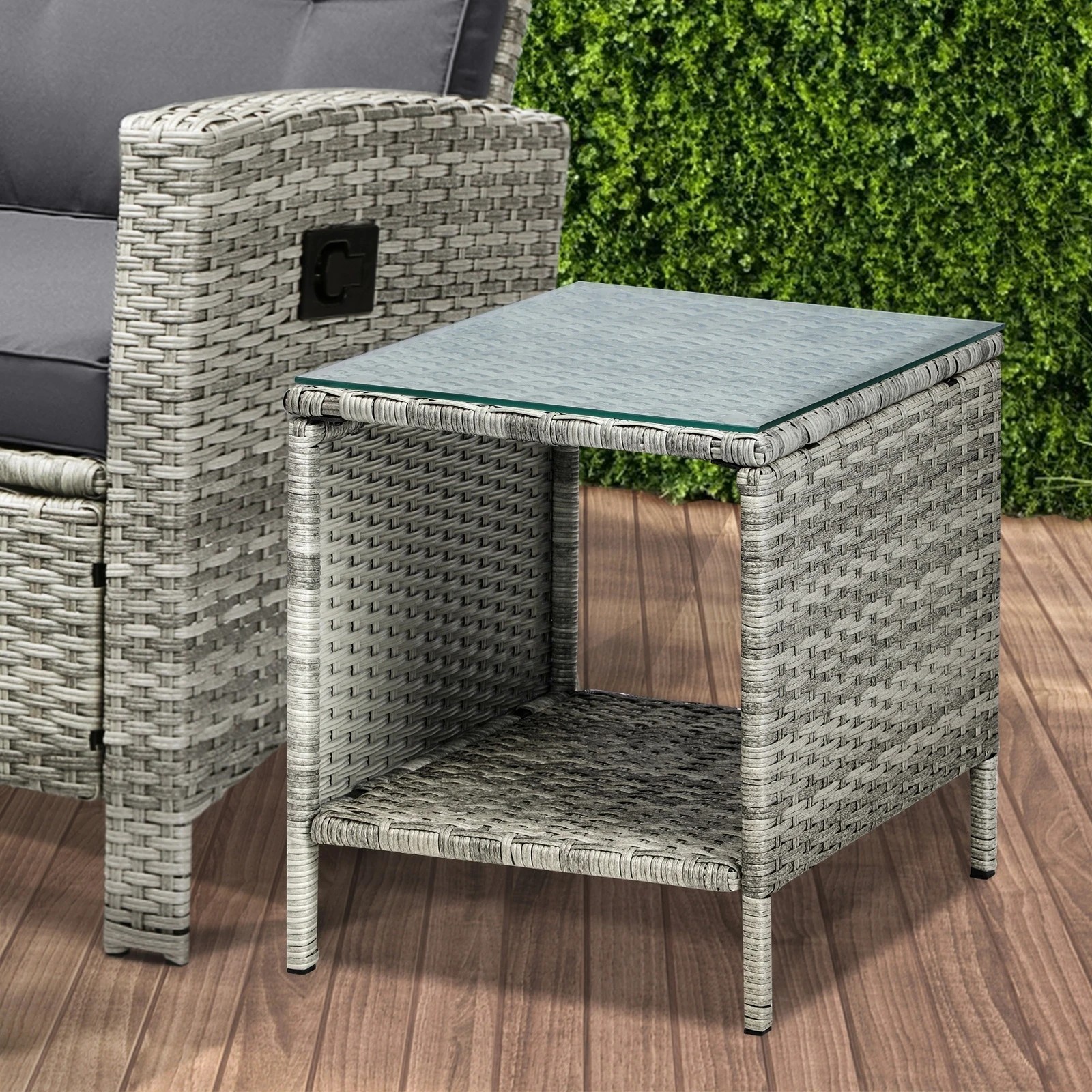 4 Livsip Recliner Chair Wicker Outdoor Furniture Garden Patio Lounge 5pcs Setting
 - Grey, 4 of 10