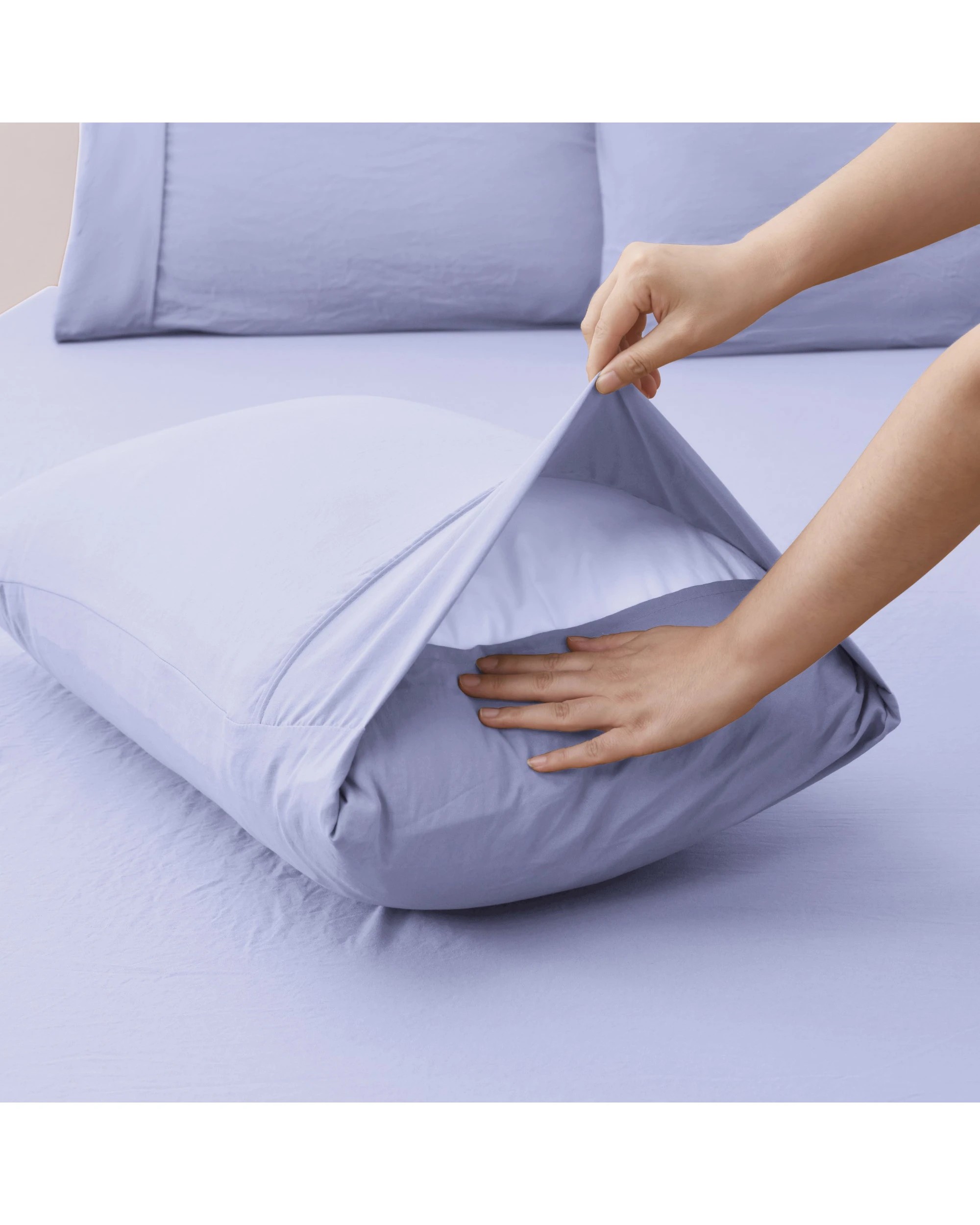 5 Dreamaker Superfine Washed Microfibre Quilt Cover Set - King Single Bed - Lilac, 5 of 7