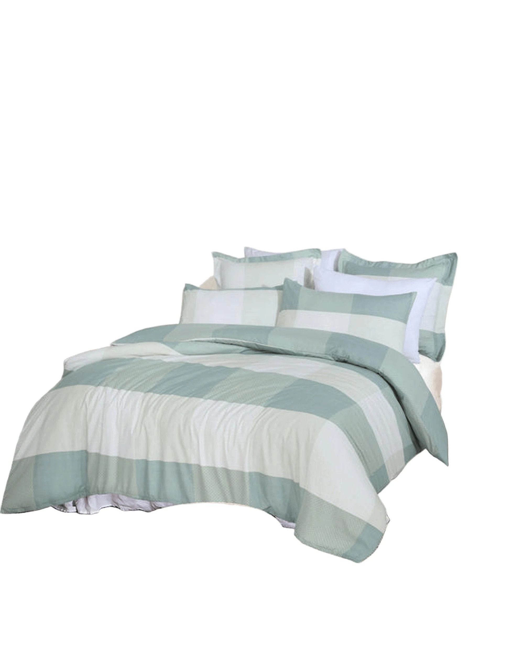 1 Amsons Quilt Cover Set With Extra Standard Pillow Covers - Queen Bed - Green, 1 of 5