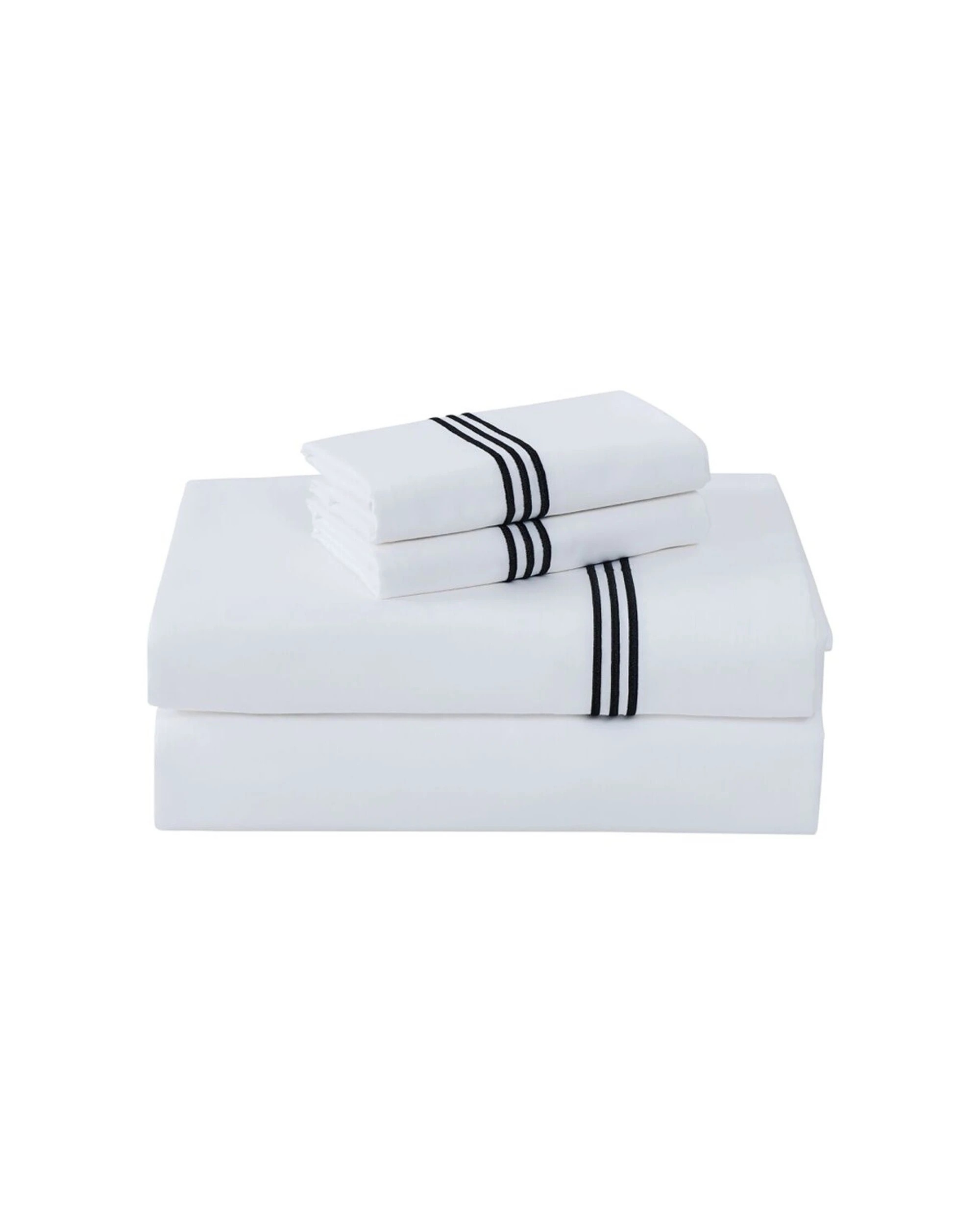 1 Grosvenor House 500TC Egyptian Cotton Hotel Embroidered Bed Bedding Sheet Set - Queen Bed - White, 1 of 8