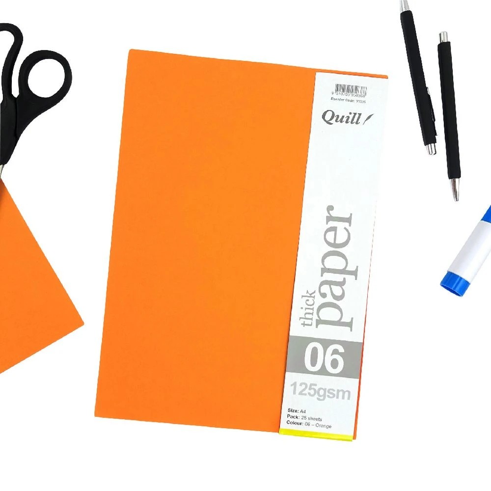 4 Quill A4 125gsm Paper Orange 25 Pack, 4 of 4
