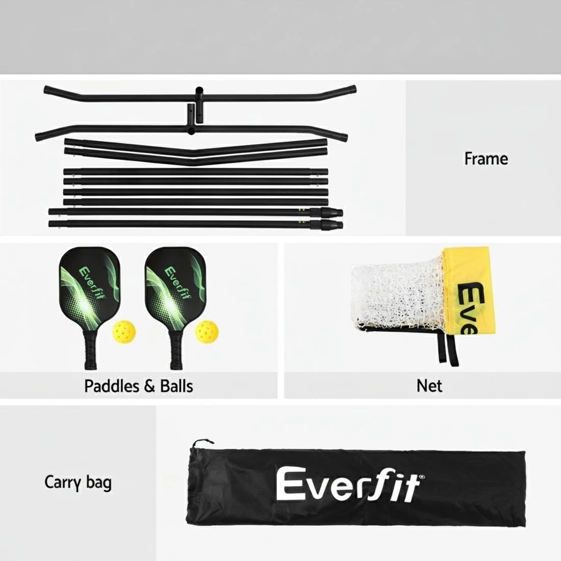 6 Everfit 10ft Portable Pickle Ball Net Adjustable Multi-Sport for Badminton Tennis - Green, 6 of 6
