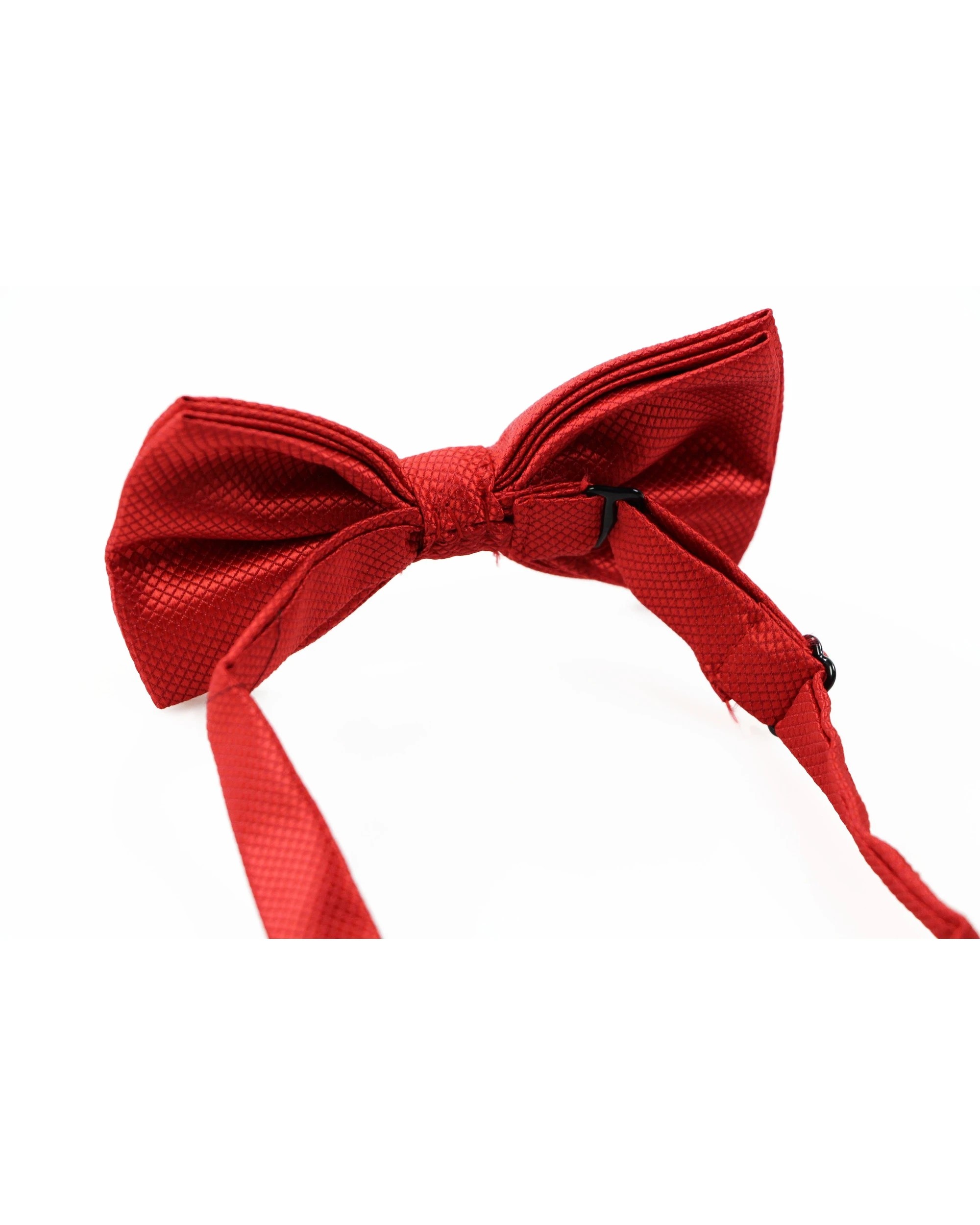 2 Zasel Mens Red Orange Plain Coloured Checkered Bow Tie - Red, 2 of 4