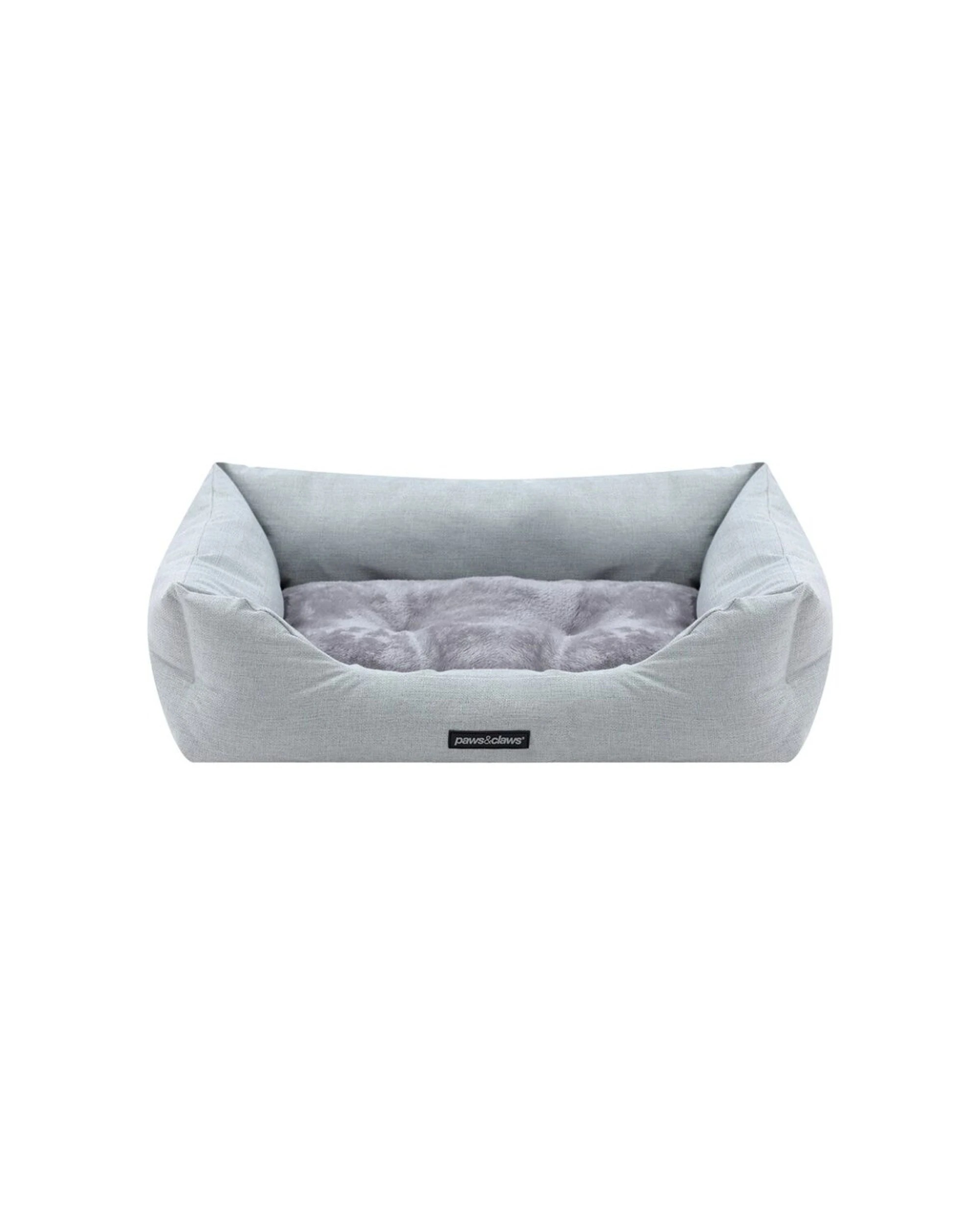 4 Paws And Claws Walled Pet Bed High Walls Plush Non Slip Medium 70x50x21cm - Grey, 4 of 7