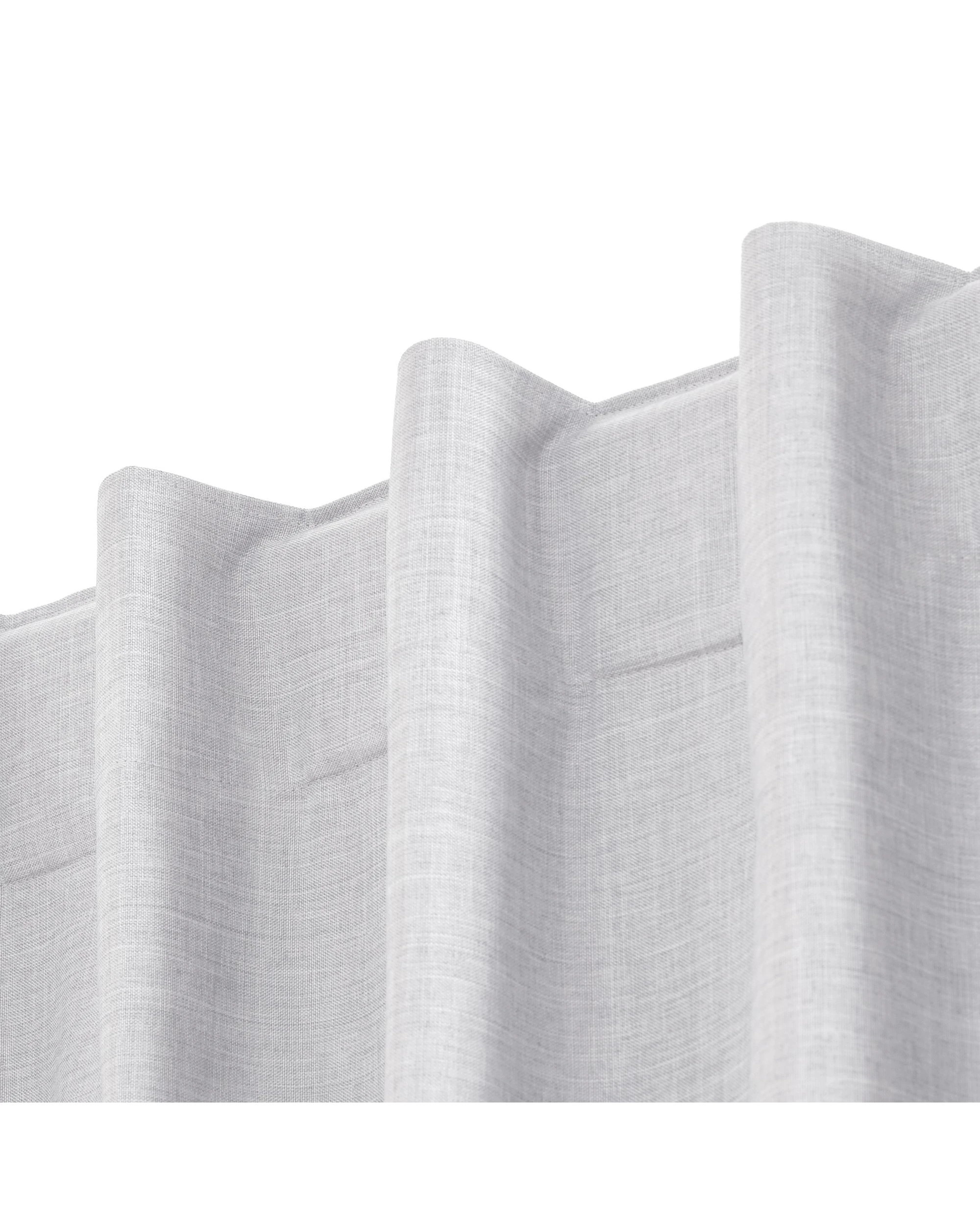 2 Sherwood Faux Linen 100% Blockout Concealed Tab Top Curtain Pair 135x223cm - Grey, 2 of 6