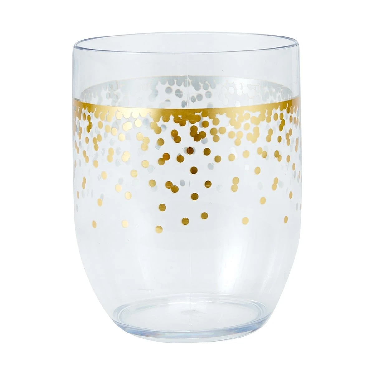 2 4 Pack Reusable Stemless Metallic Plastic Wine Glasses, 2 of 5