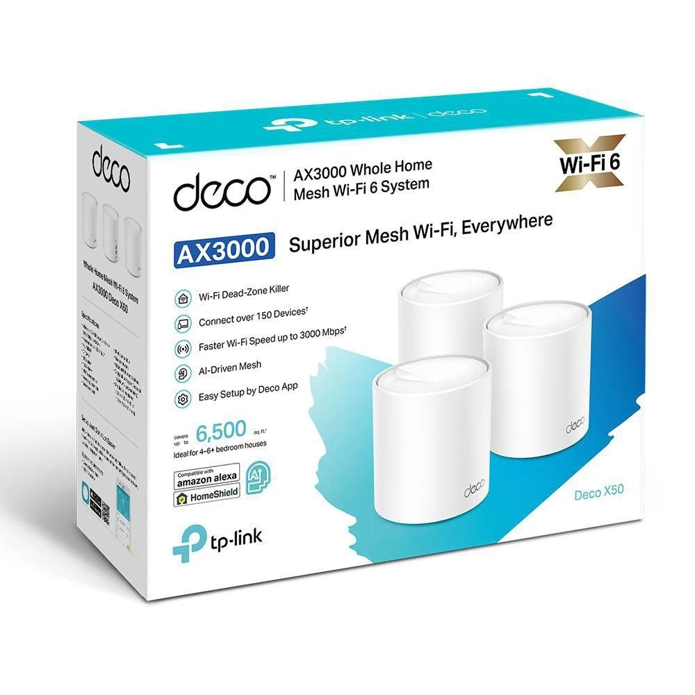 3 TP-Link Deco X50 AX3000 Home Mesh WiFi 6 Router, 3 of 3