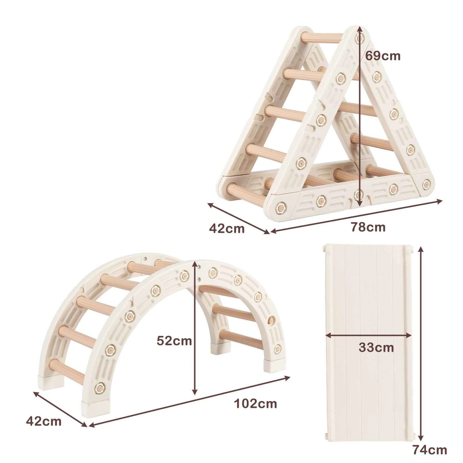 2 Costway Climb Playset 5-In-1 Climbing Frame Climber Triangle Arch, 2 of 3
