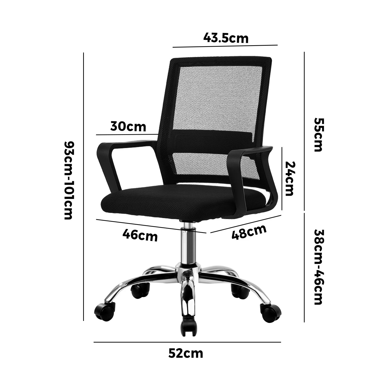 4 Oikiture Mesh Office Chair Executive Computer Seat
 - Black, 4 of 10