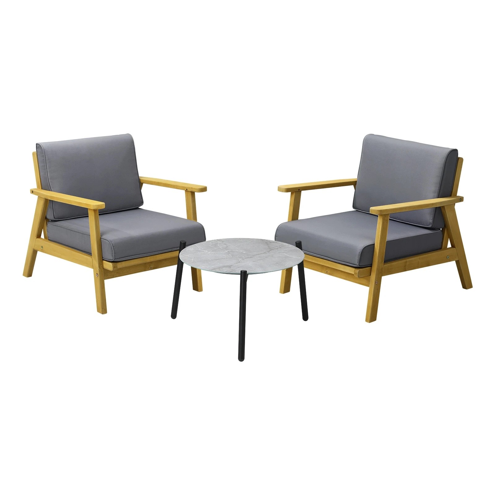 1 Livsip 3pcs Outdoor Lounge Set Patio Furniture Setting 50cm Coffee Side Table
 - Multi, 1 of 10