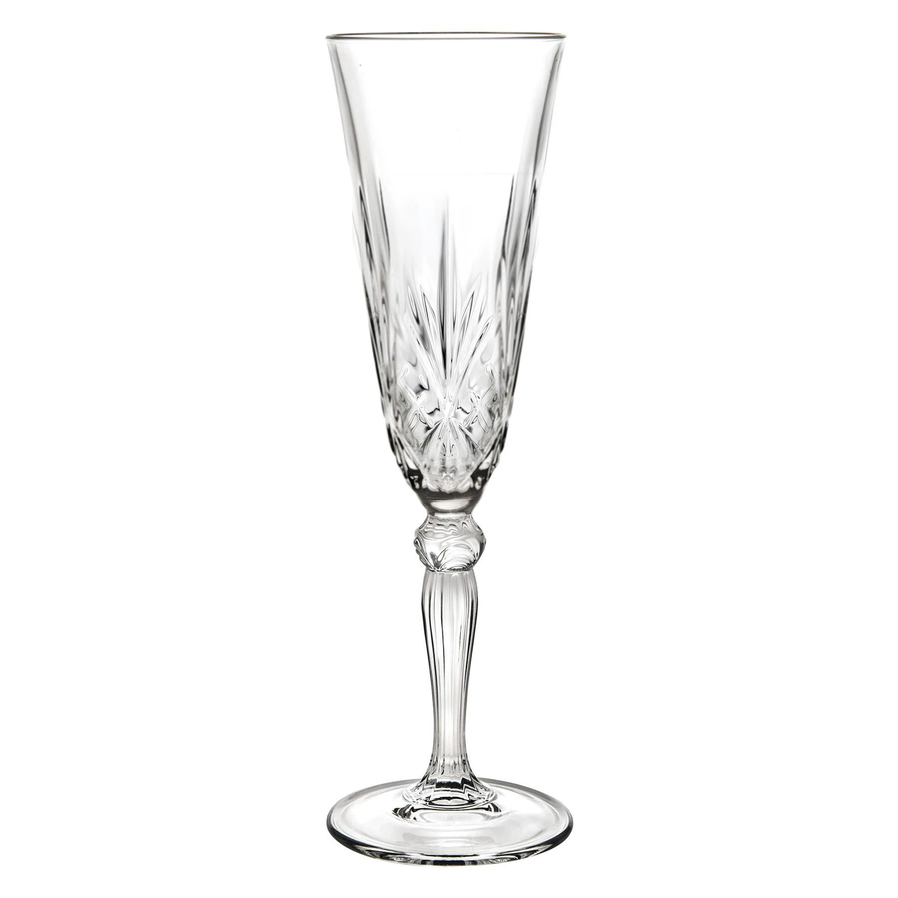 4 RCR Crystal Melodia Glass Champagne Flutes - 160ml - Pack of 6 - Clear, 4 of 6