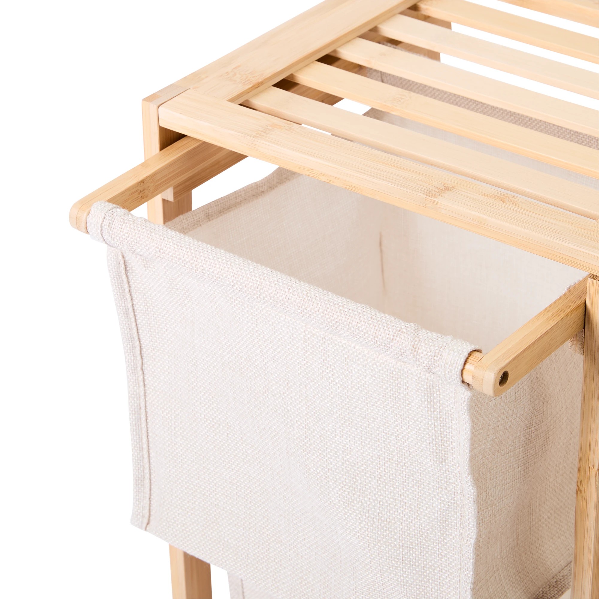 8 Linen Look Bamboo Shoe Storage with 2 Baskets, 8 of 10