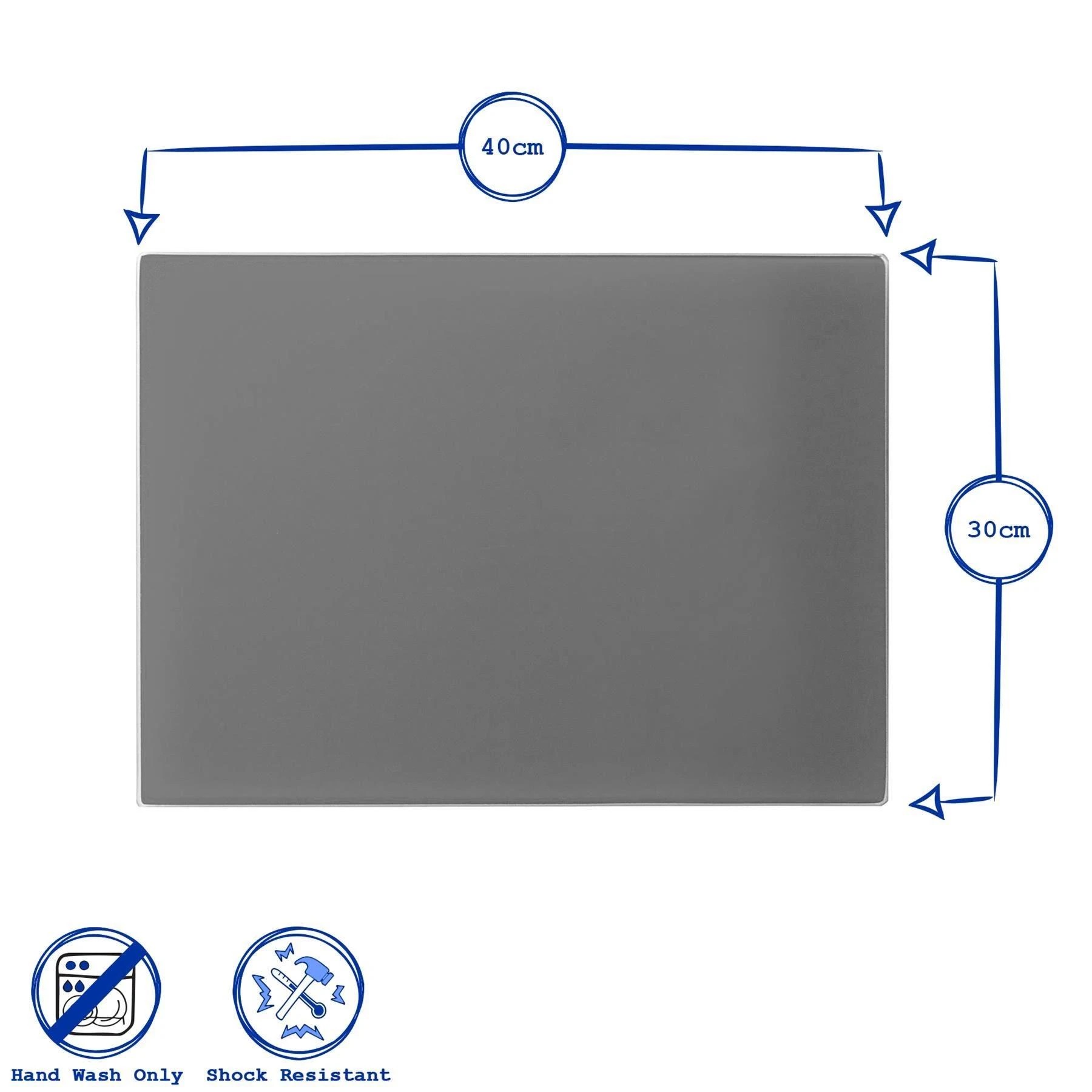3 Harbour Housewares Glass Chopping Board - 40cm x 30cm - Clear, 3 of 6