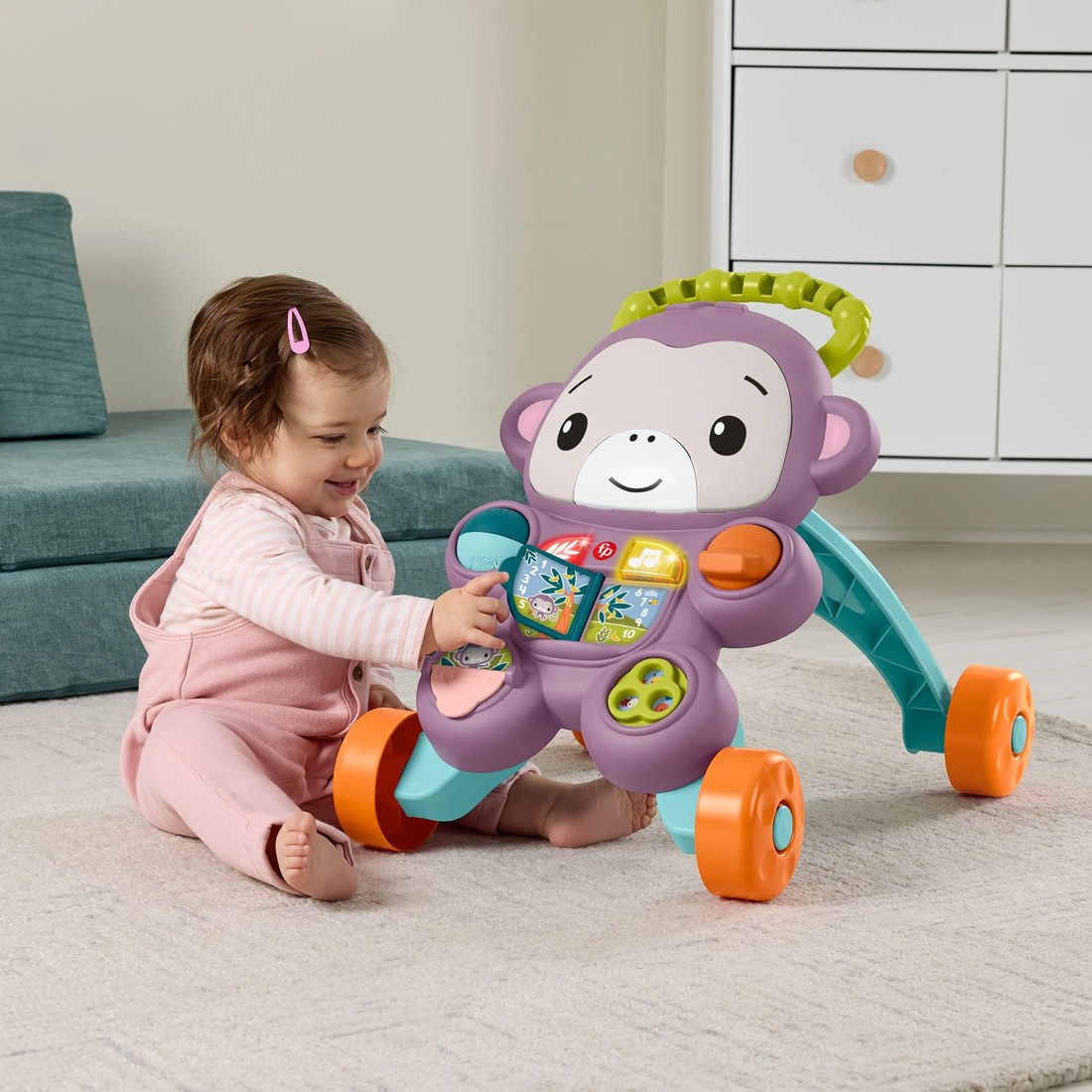 4 Fisher Price Learn with Me Purple Monkey Walker, 4 of 6