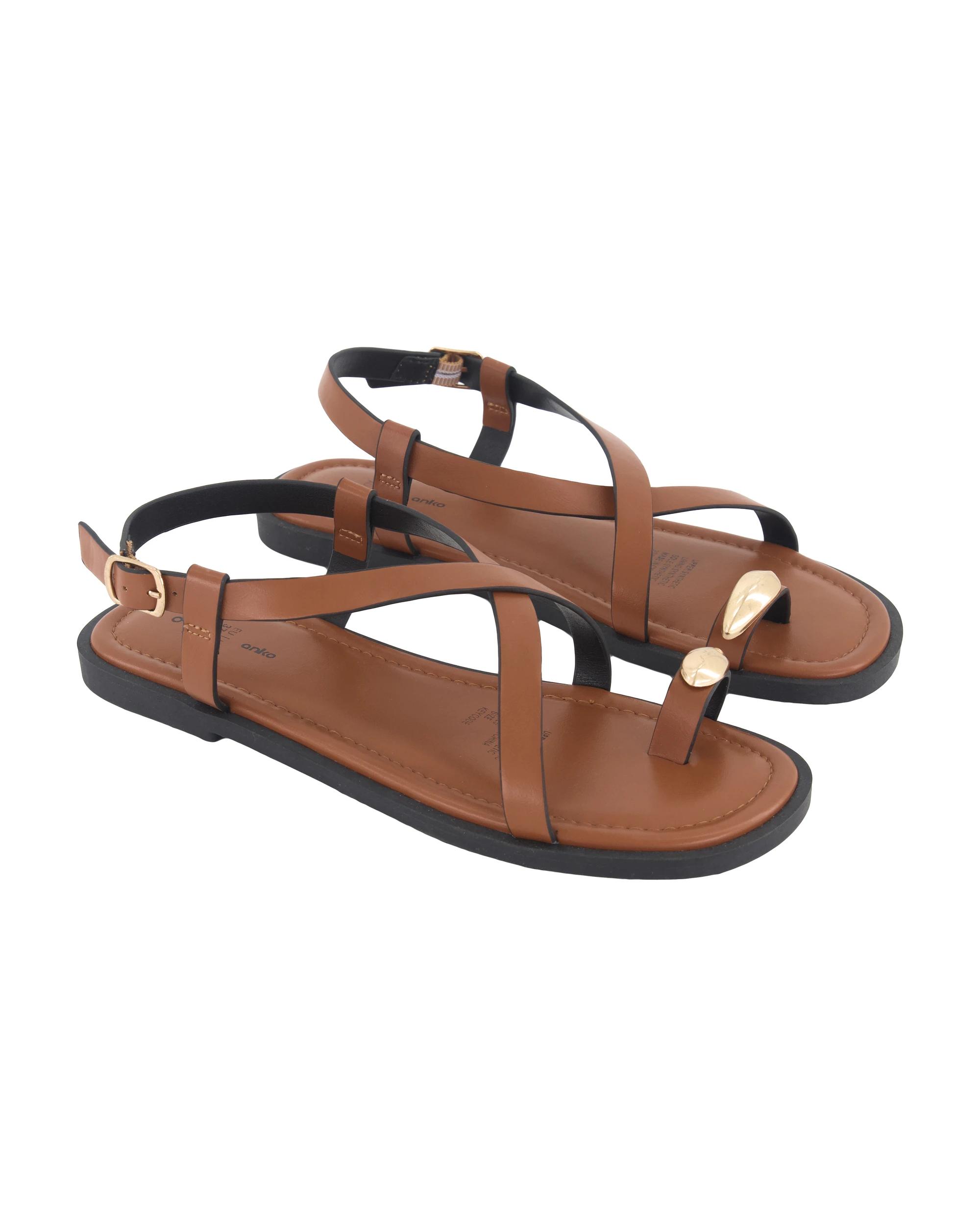 2 Hardware Strappy Sandals Tan, 2 of 3