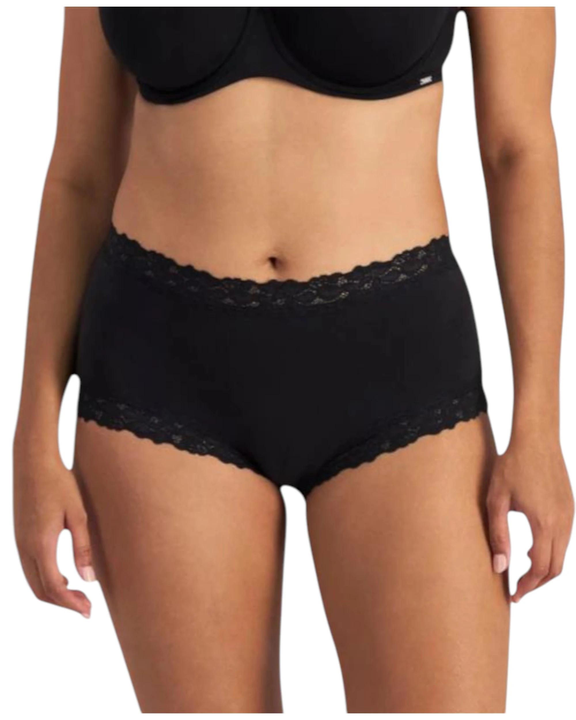1 Jockey 6 Pack Womens Parisienne Cotton Full Brief Underwear BLACK, 1 of 4