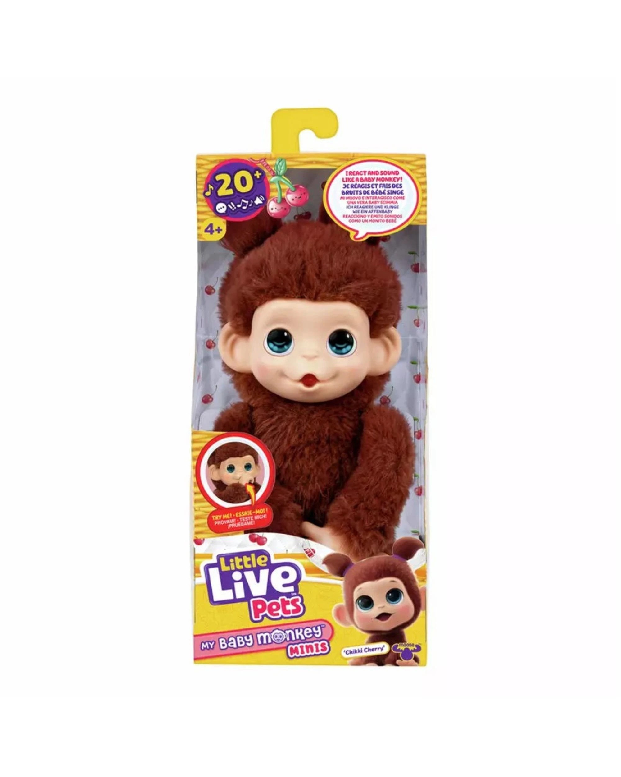 1 Little Live Pets My Baby Monkey Minis Chikki Cherry, 1 of 5