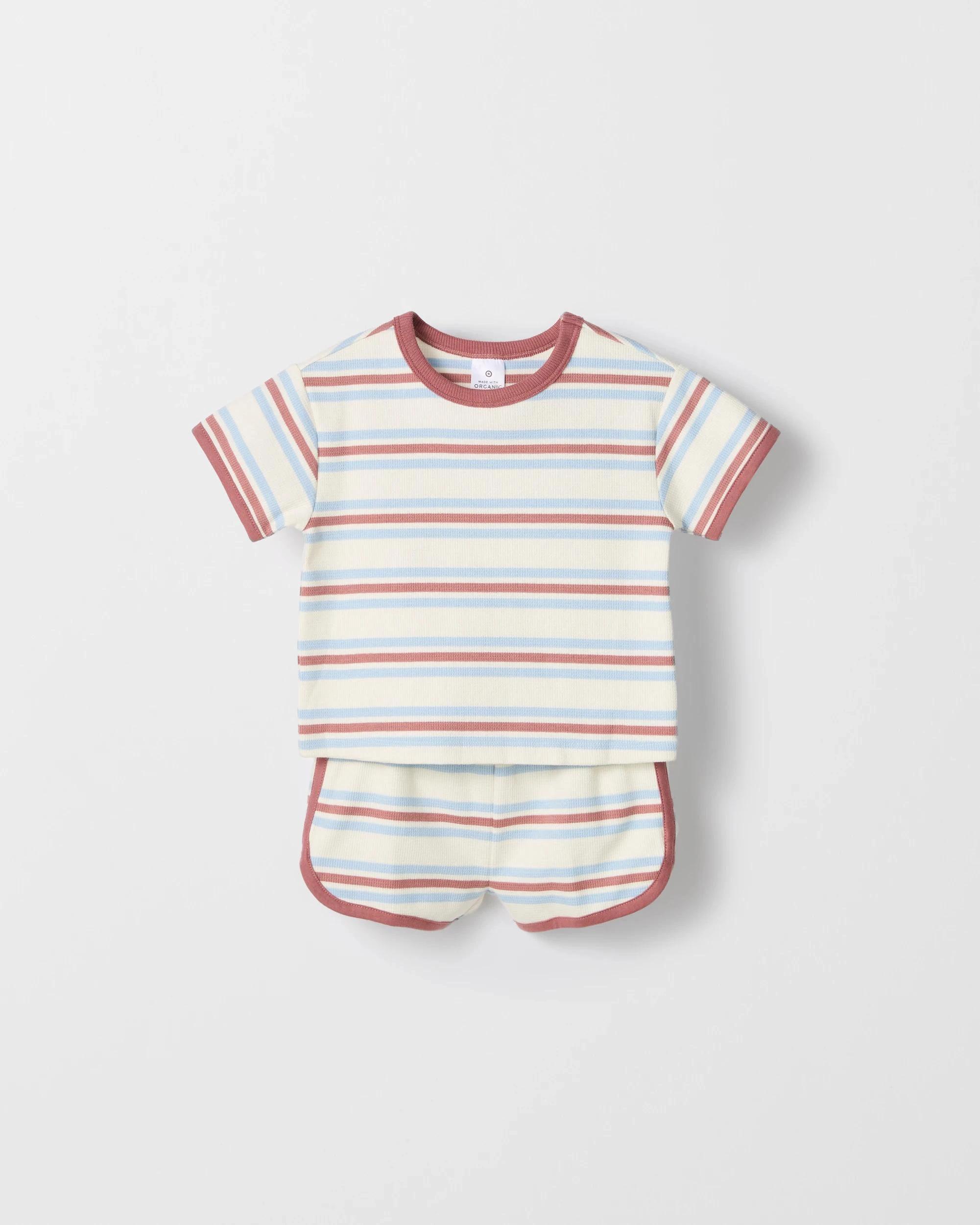 4 Target Organic Cotton Baby Waffle Top and Short 2 Piece Set BROWN, 4 of 4