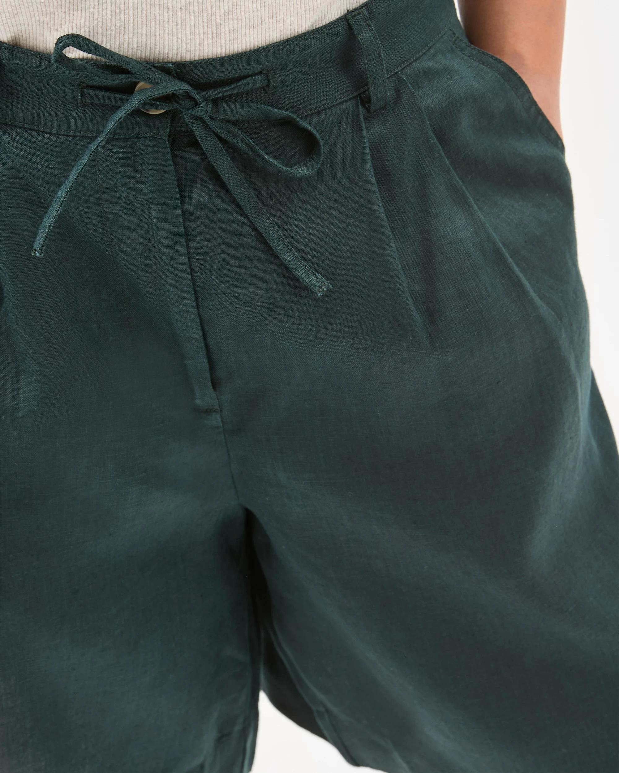 5 Target European Linen Bermuda Shorts MIDNIGHT JADE, 5 of 6