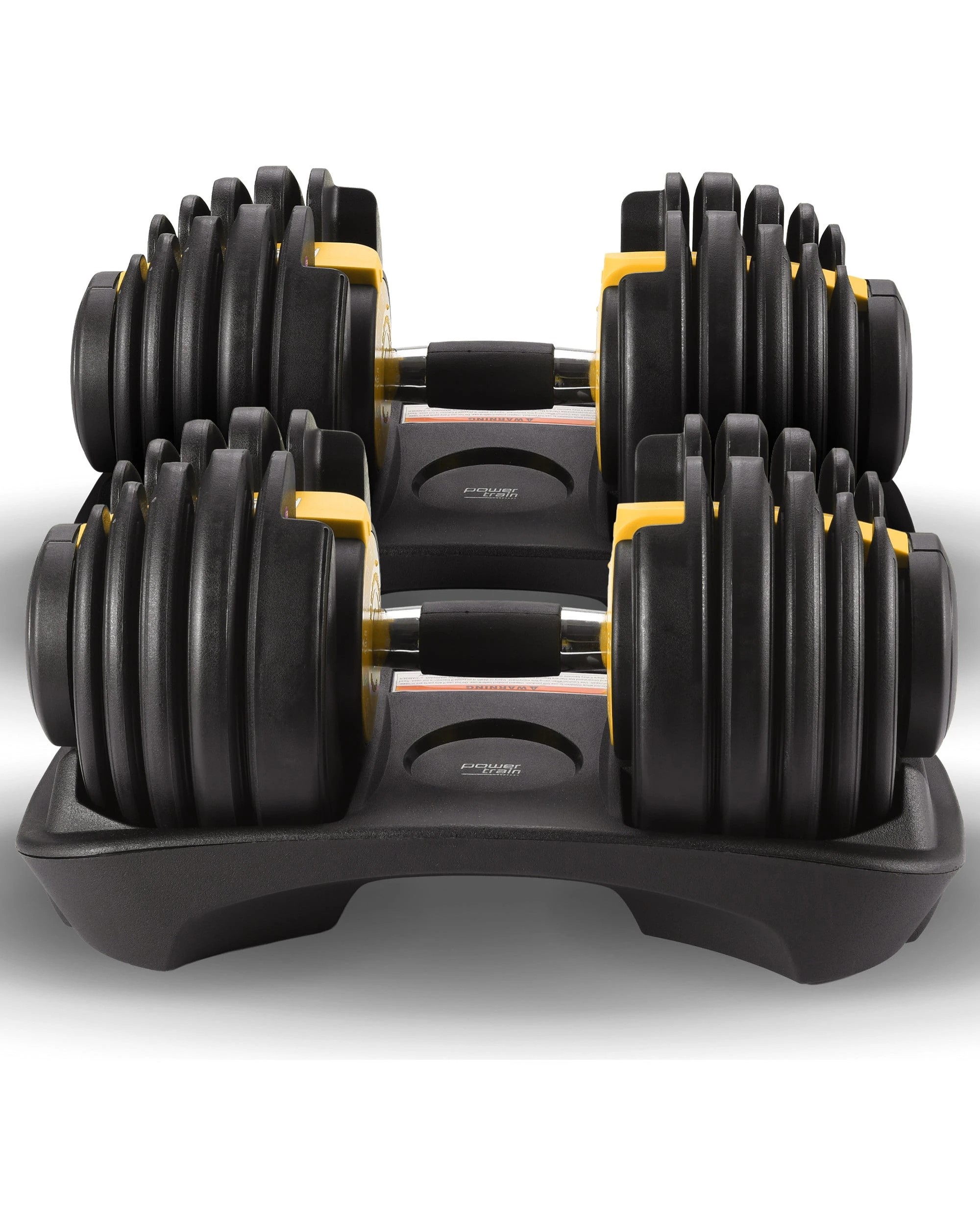 4 Powertrain 48kg Adjustable Dumbbell Set Home Gym Exercise Equipment Weights Gold, 4 of 7
