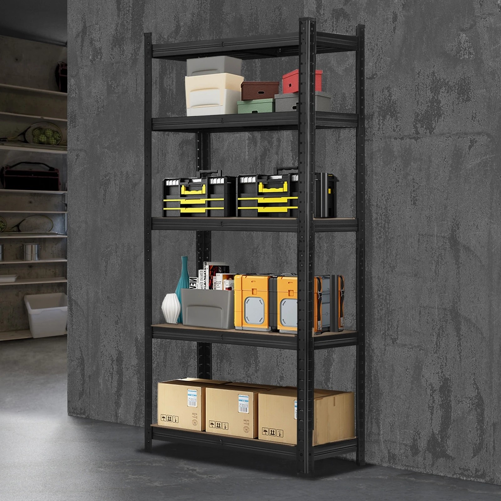3 Sharptoo Garage Shelving Shelves Warehouse Storage Rack Steel Pallet Racking1.8m - Black, 3 of 3