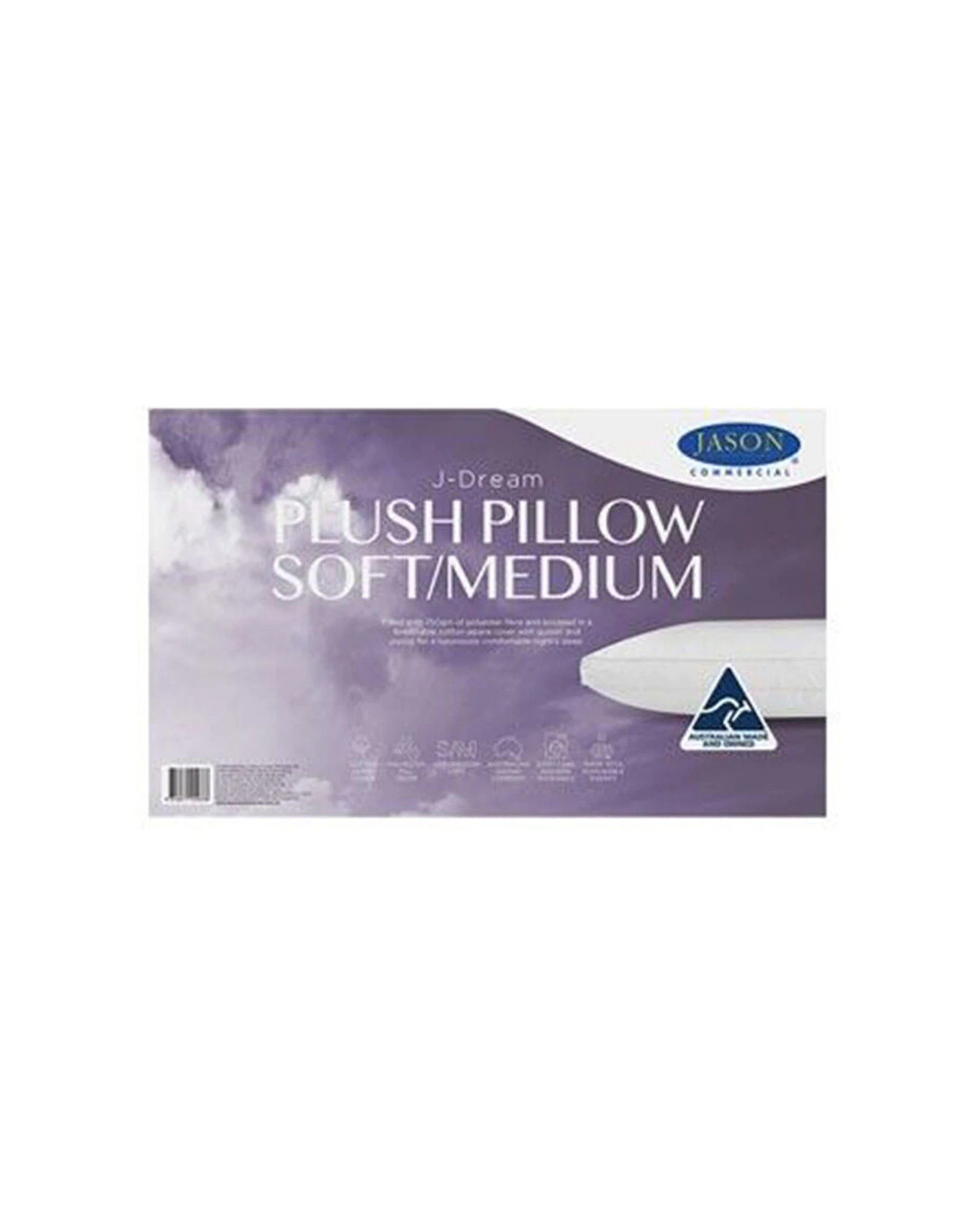 1 Jason Commercial J-Dream Plush Soft/Medium Gusseted Pillow 48x73cm - White, 1 of 1