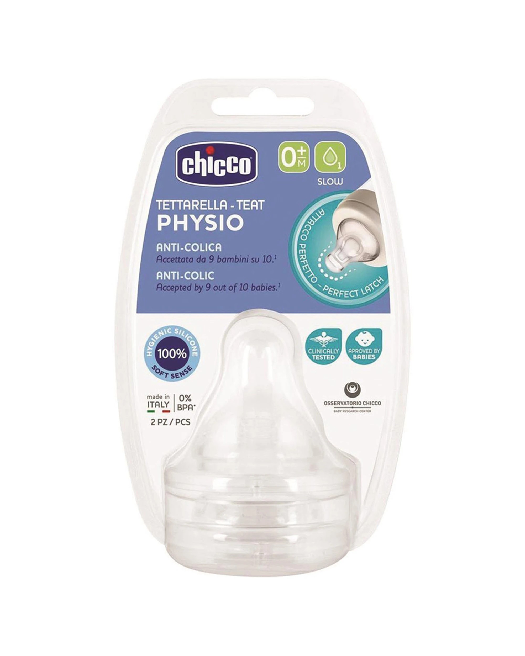 2 Chicco 2x 2pc Nursing Perfect5 Baby Slow Flow Silicone Teat Ultra Soft Feeding - Multi, 2 of 2