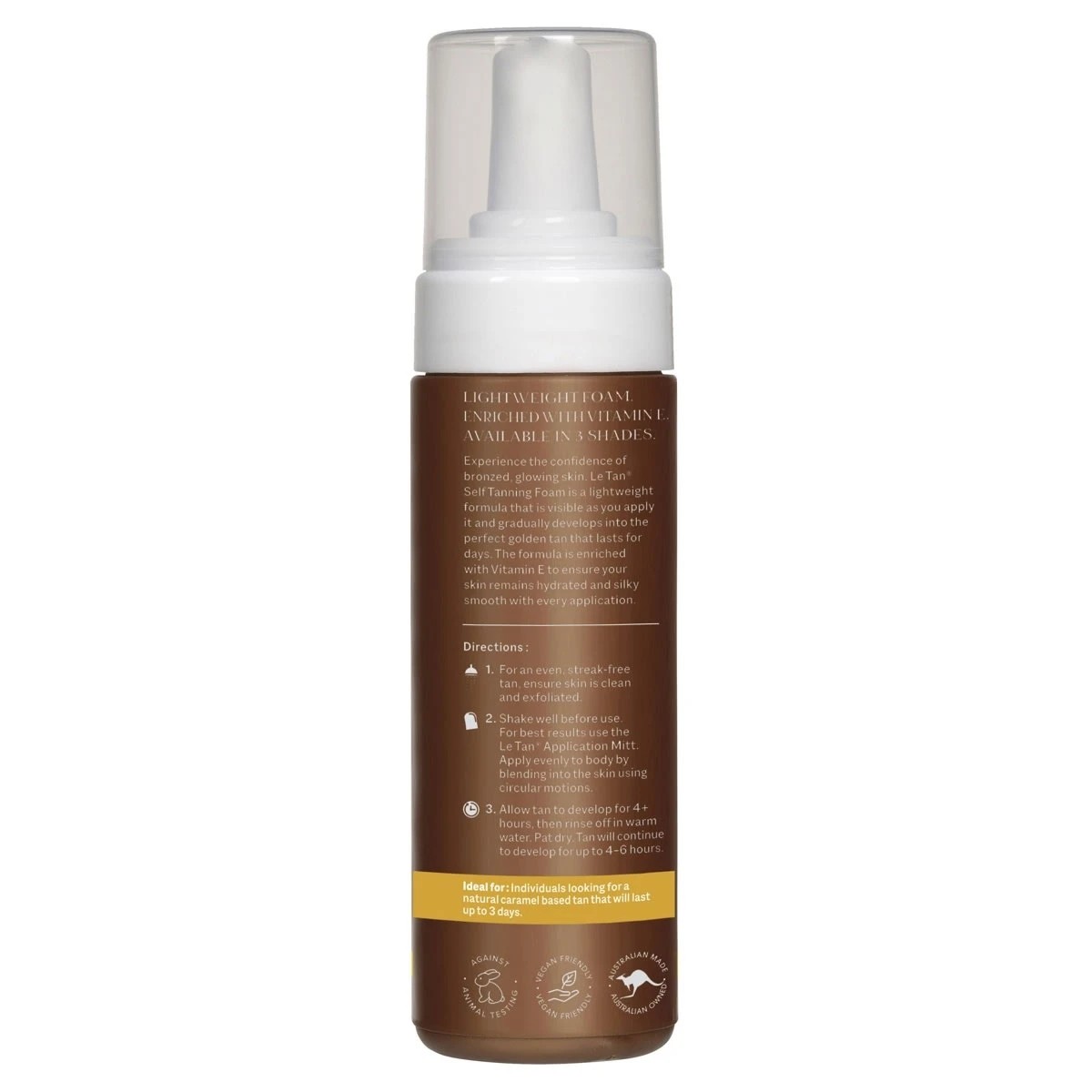 2 Le Tan Classic Self Tanning Foam 180ml - Light Medium, 2 of 5