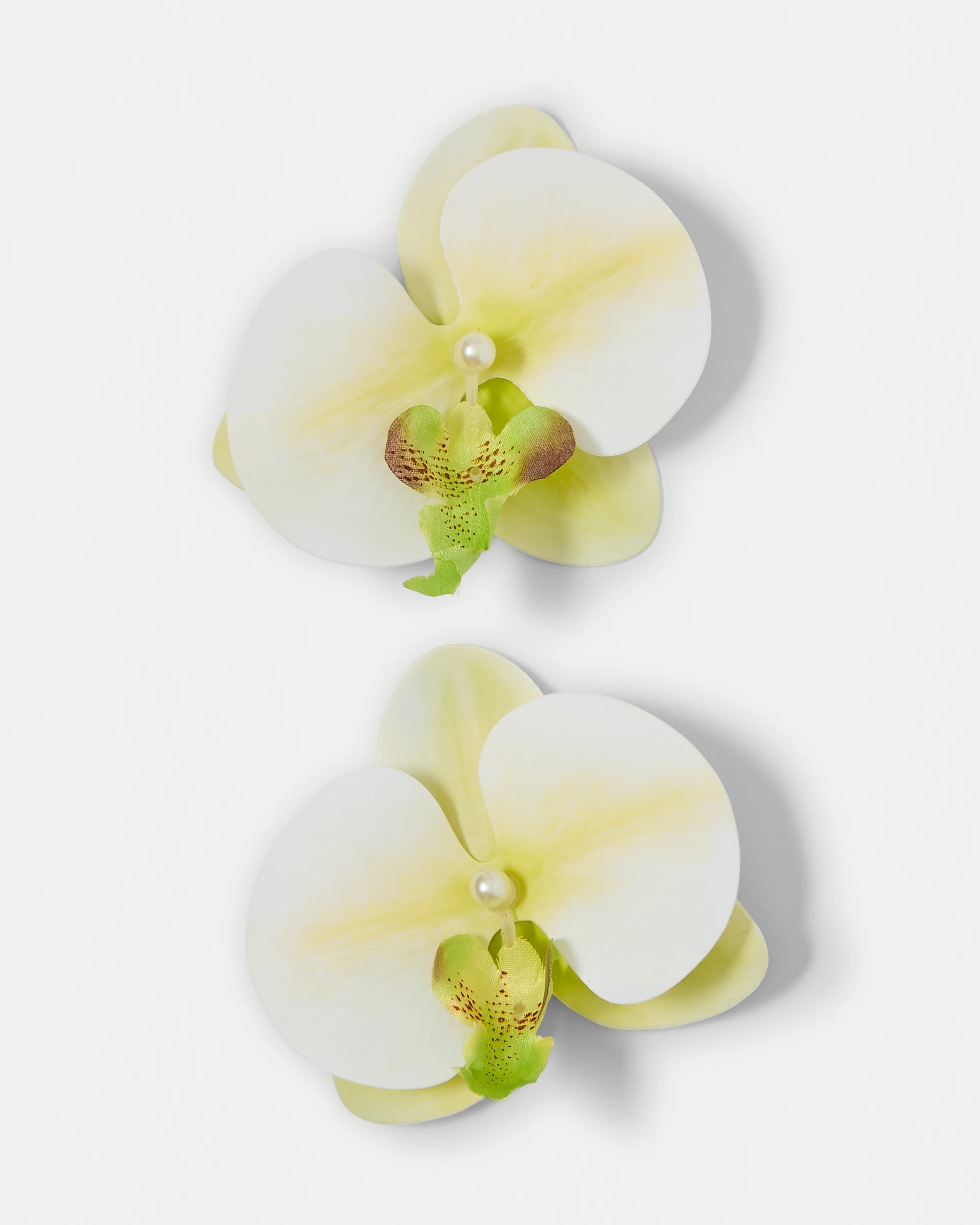 2 2 Pack White Orchid Hair Clips, 2 of 3