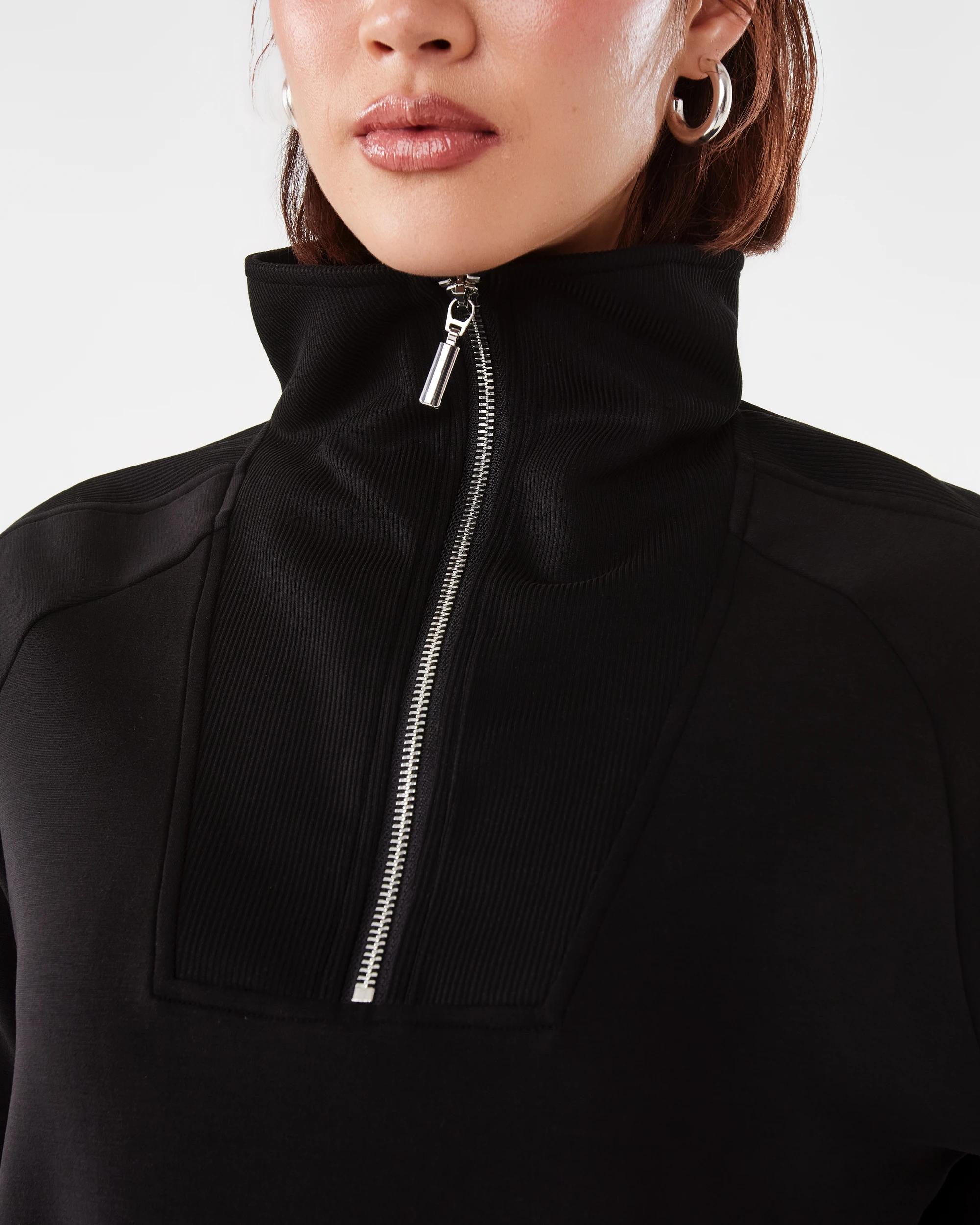 7 Active Womens Soft Modal Quarter Zip Jumper Black, 7 of 8